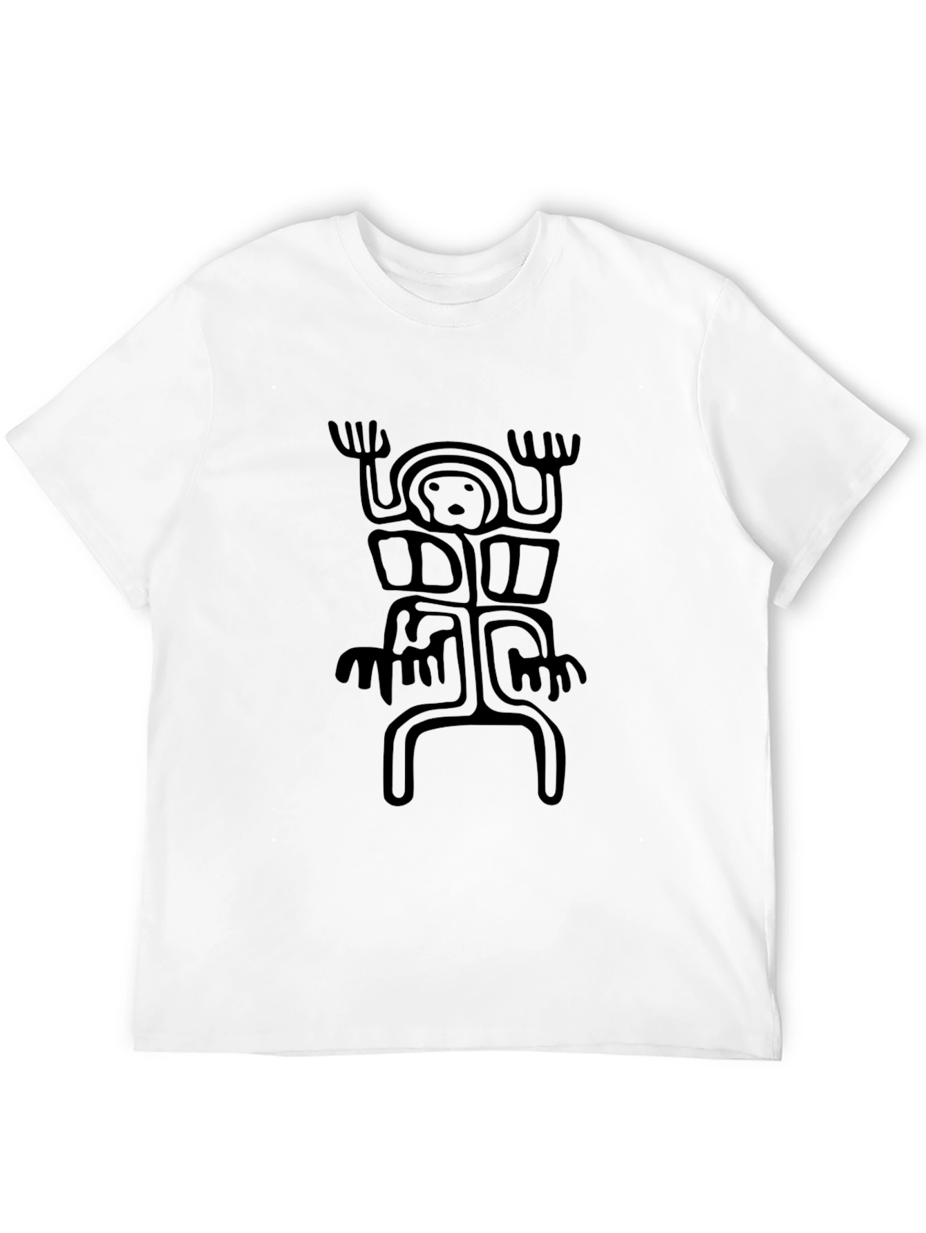 Tribal Glyph Graphic Black T-Shirt