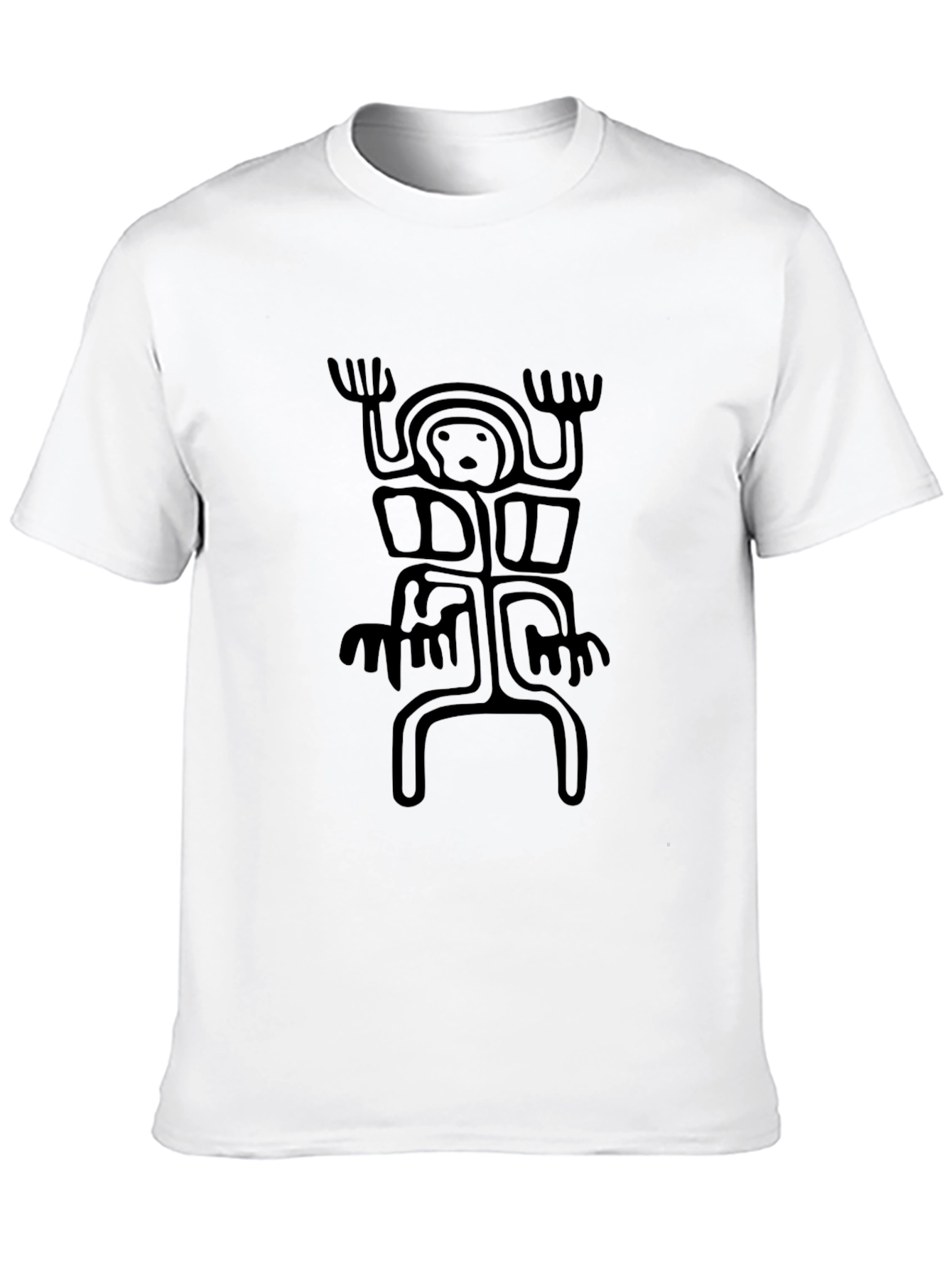 Tribal Glyph Graphic Black T-Shirt