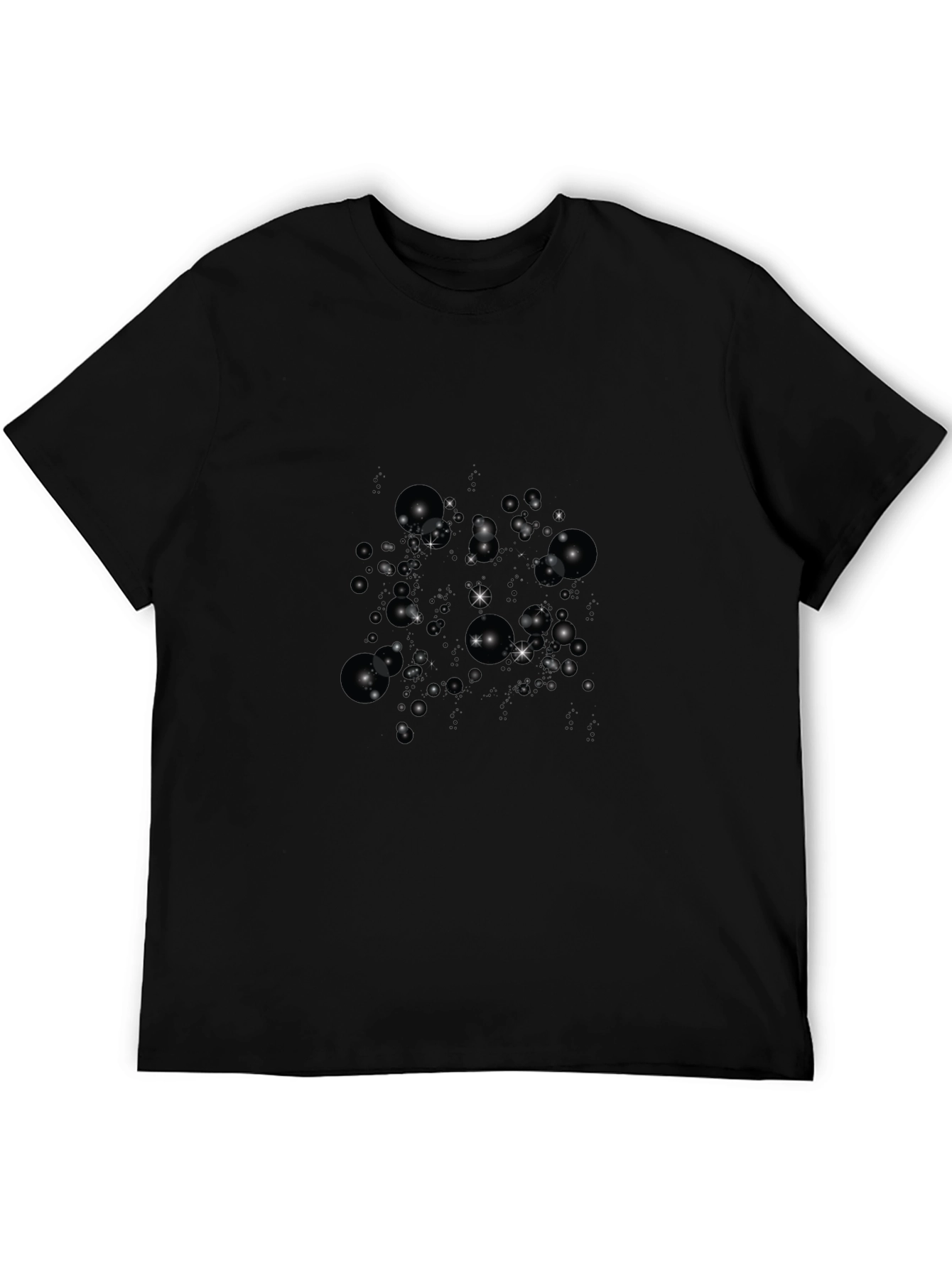 Sparkling Bubble Print Black T-Shirt