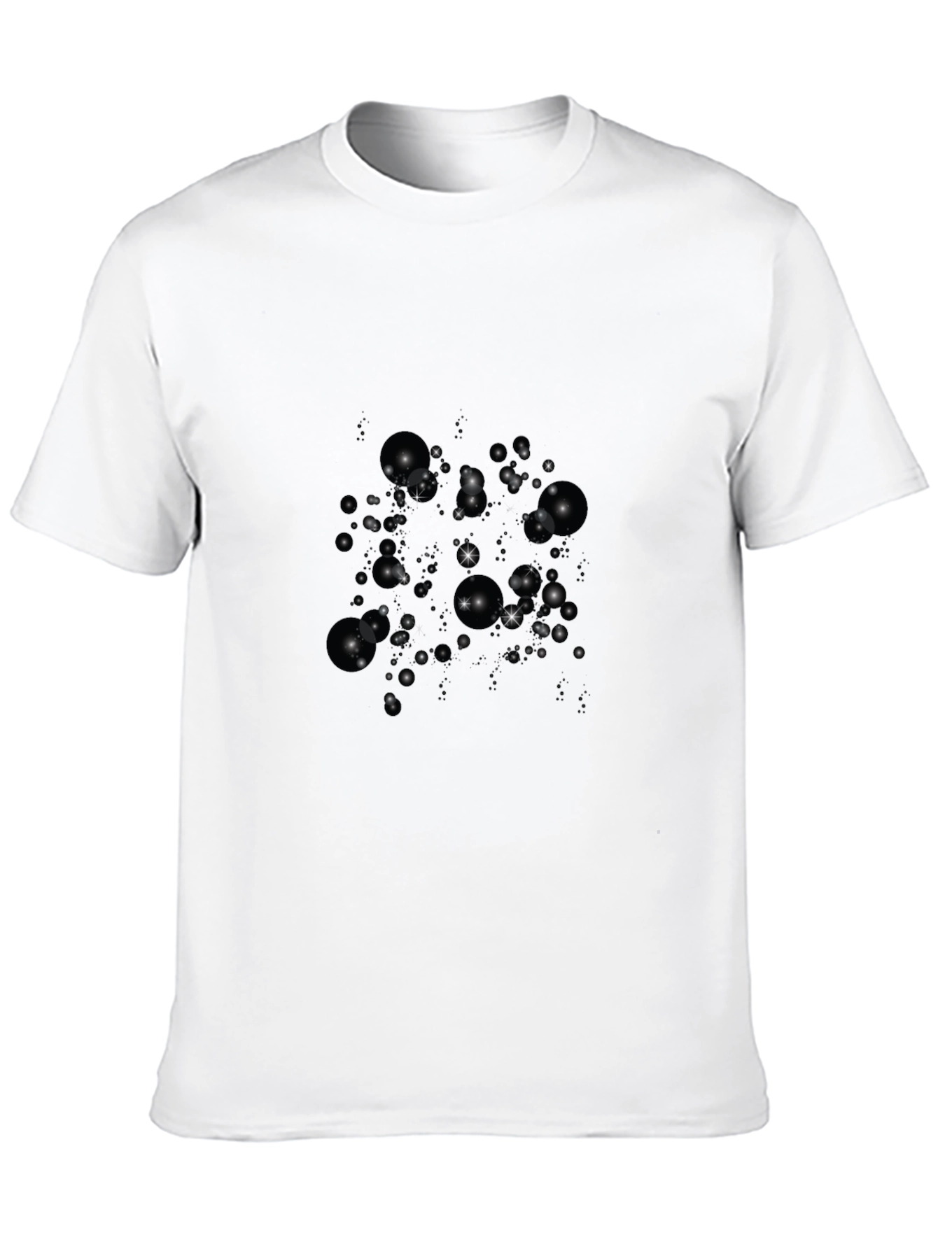 Sparkling Bubble Print Black T-Shirt