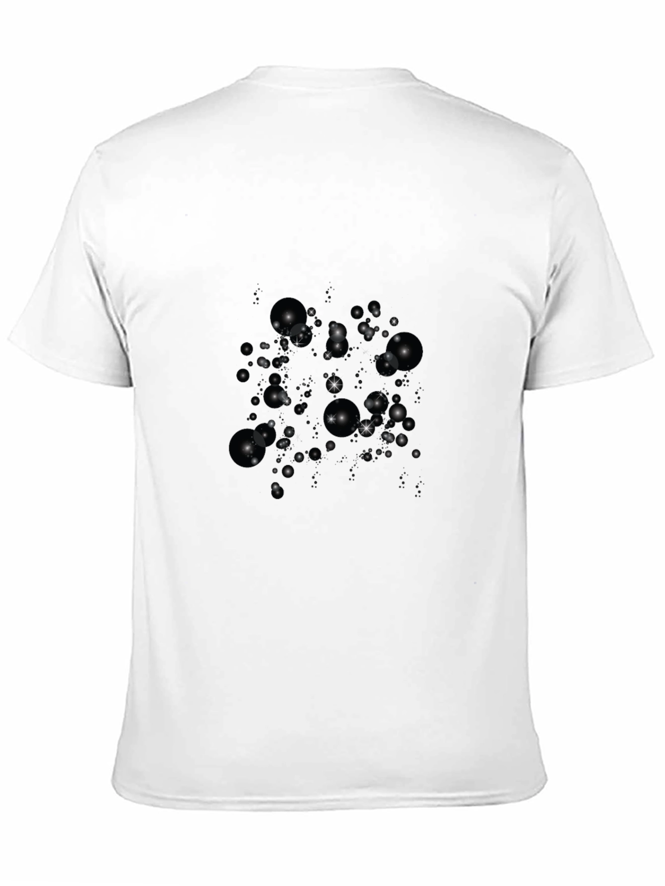 Sparkling Bubble Print Black T-Shirt