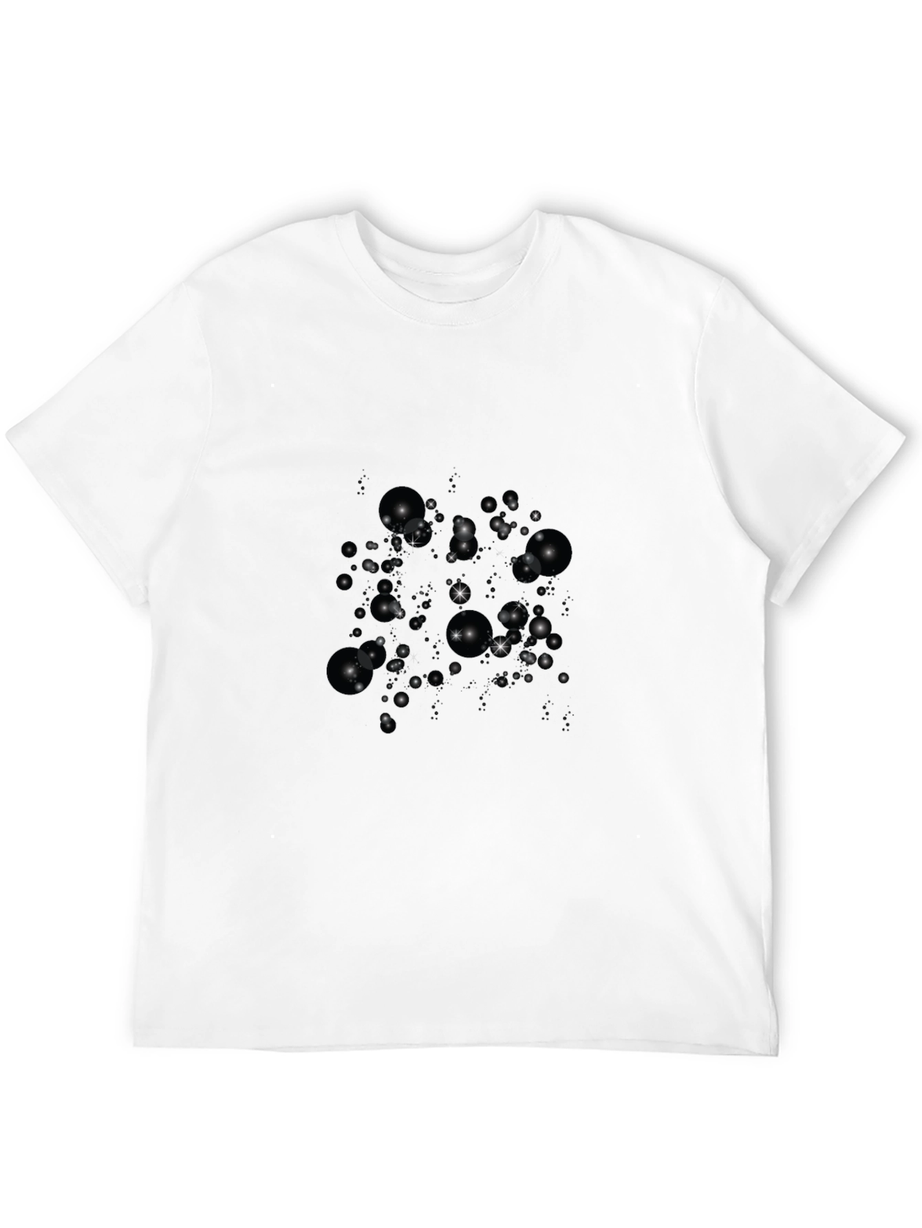 Sparkling Bubble Print Black T-Shirt