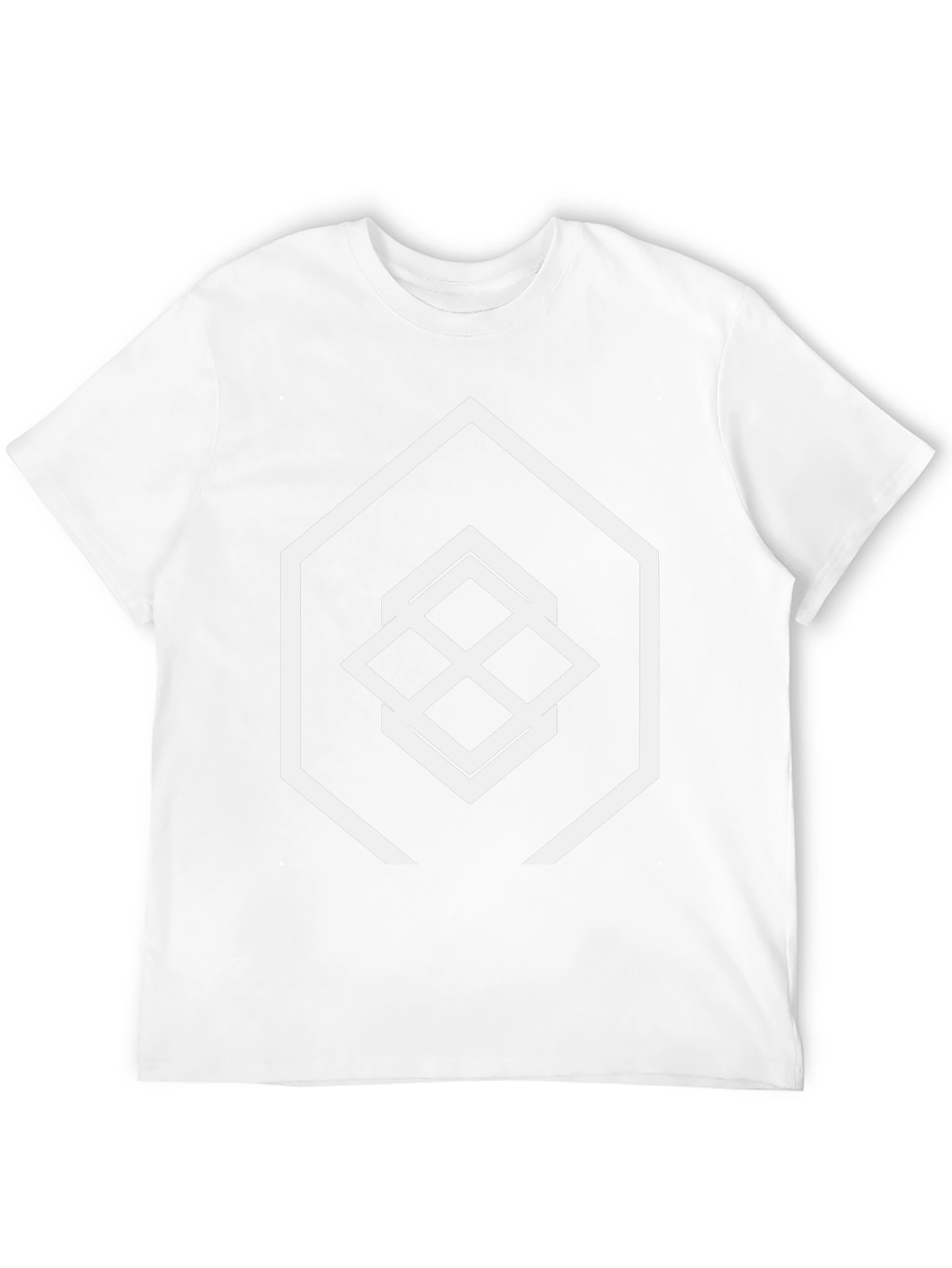 Geometric Hexagon Graphic Tee - Black