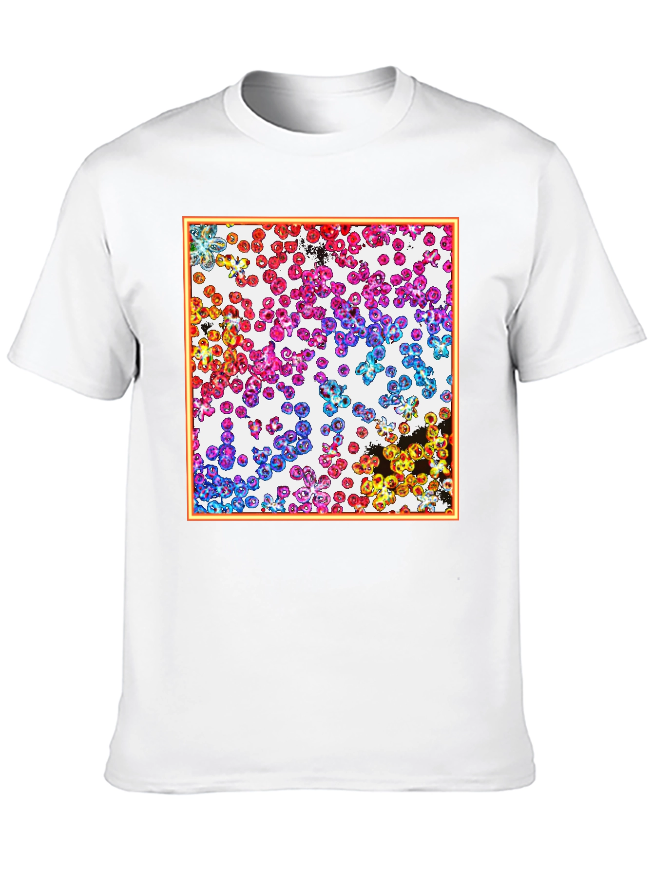 Abstract Cell Pattern Graphic Tee - Black