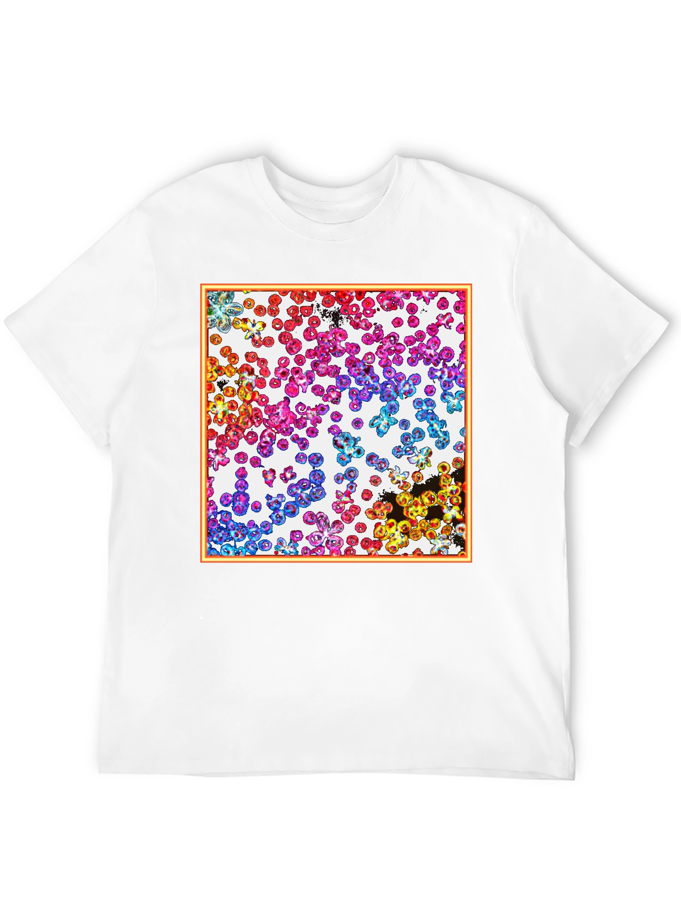 Abstract Cell Pattern Graphic Tee - Black