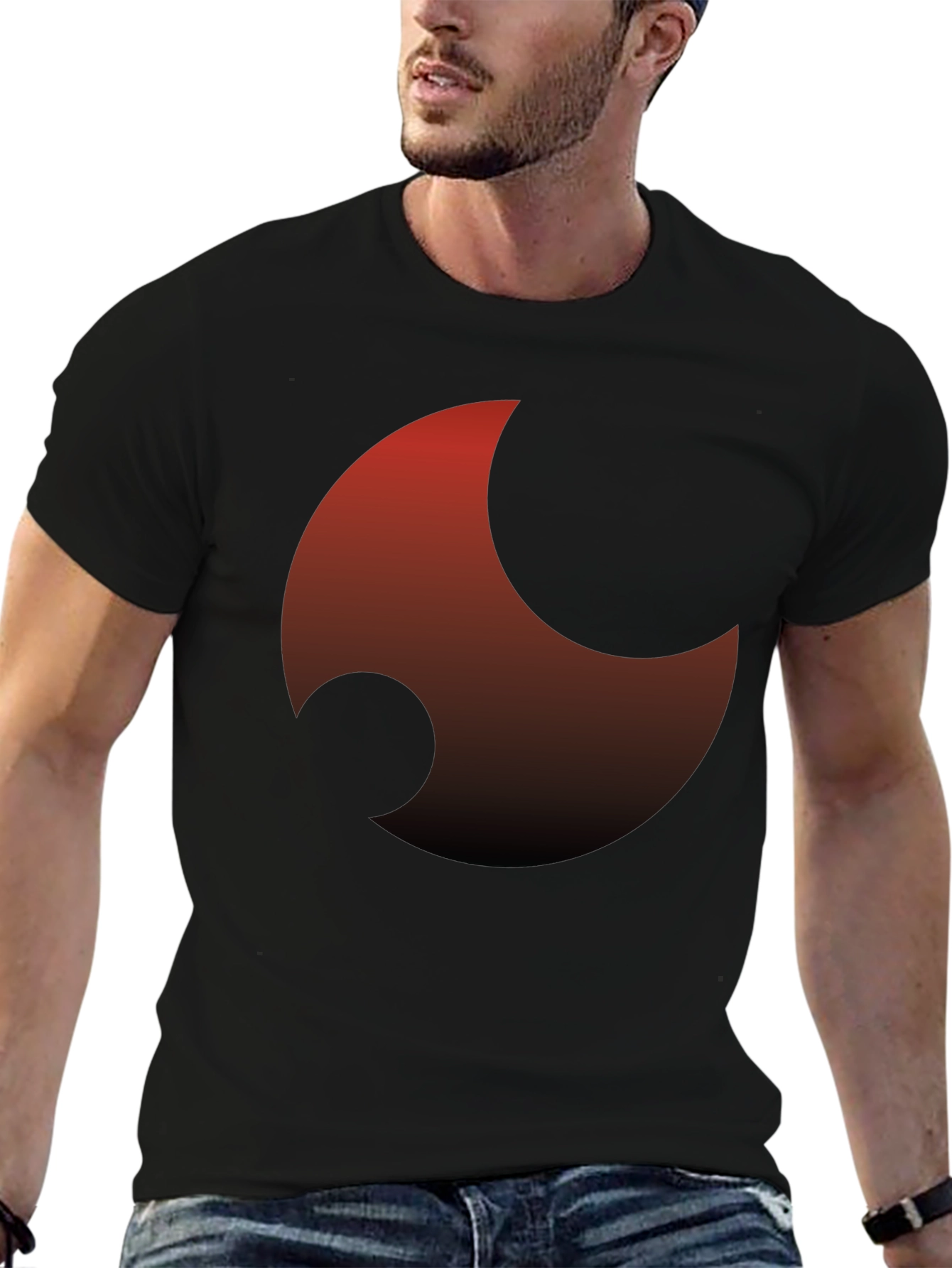 Abstract Graphic Black T-Shirt - Modern Casual Wear