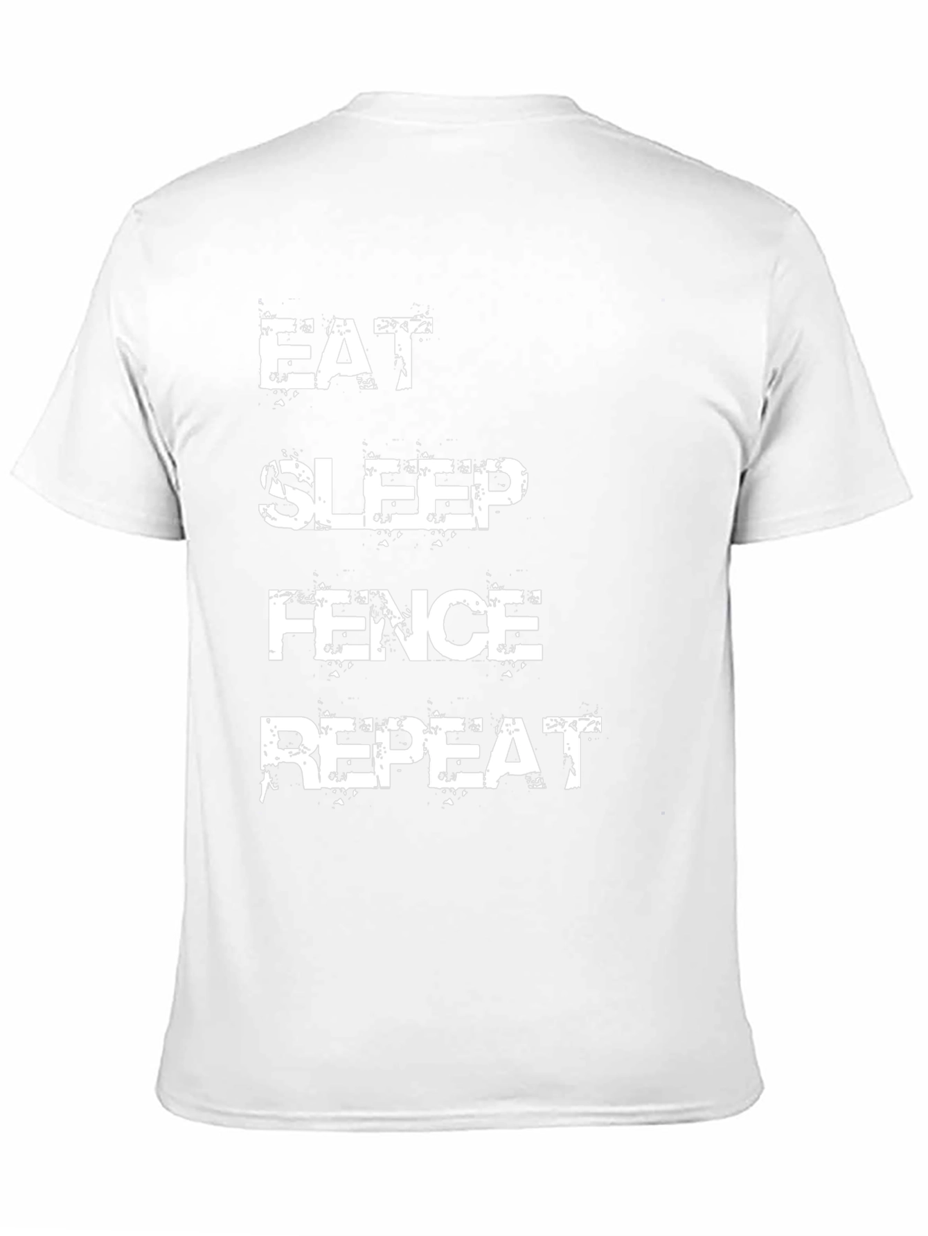 Eat Sleep Fence Repeat T-Shirt Black Cotton Tee