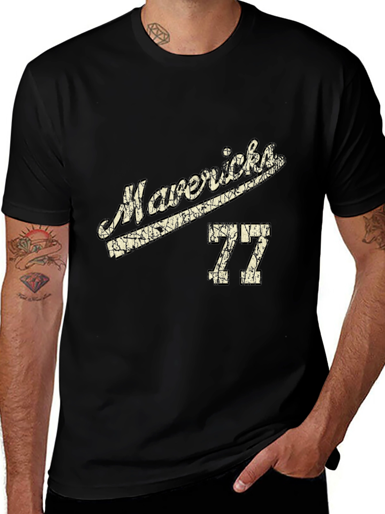 Mavericks 77 Black Cotton T-Shirt