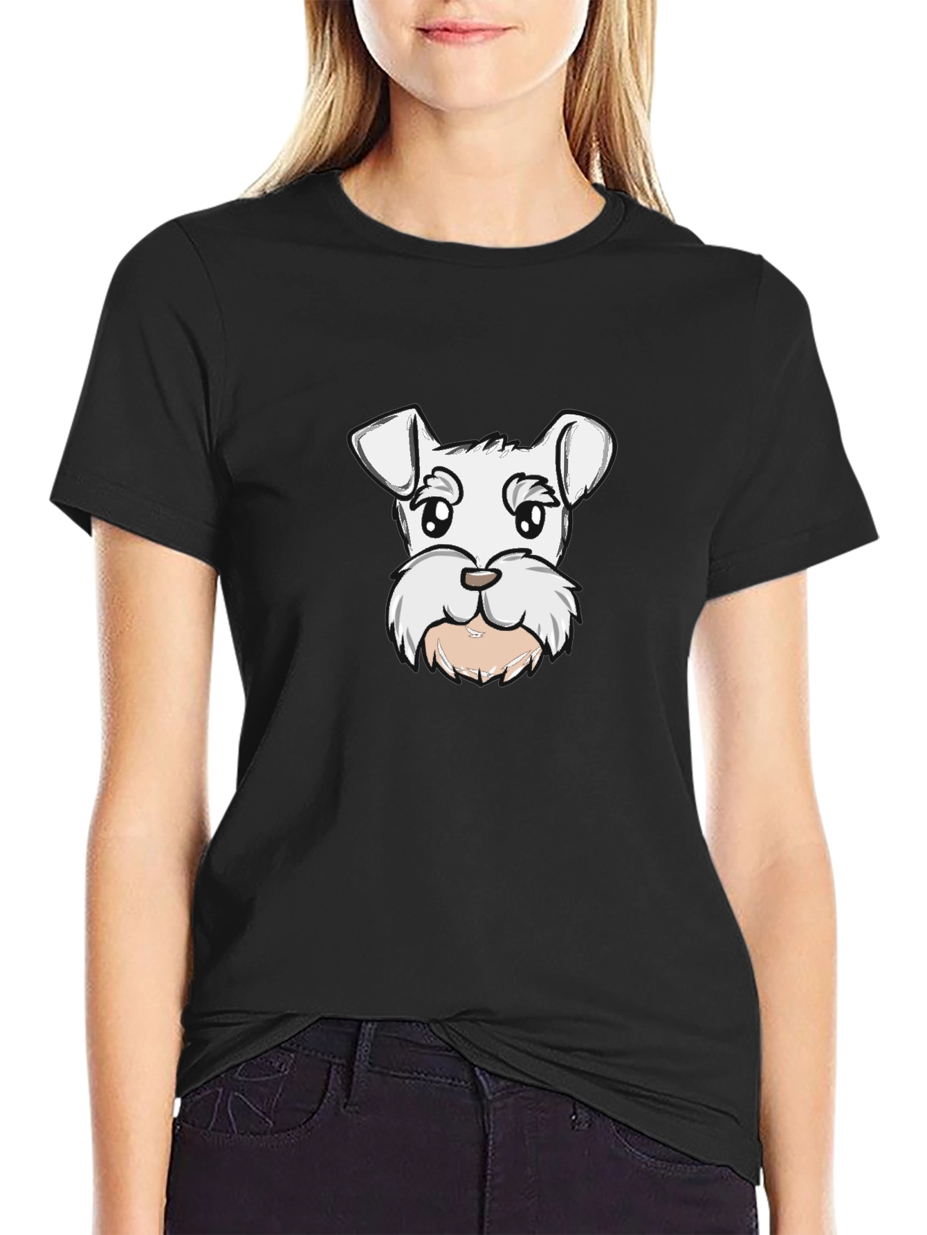 Dog Graphic Tee - Black Cotton Blend