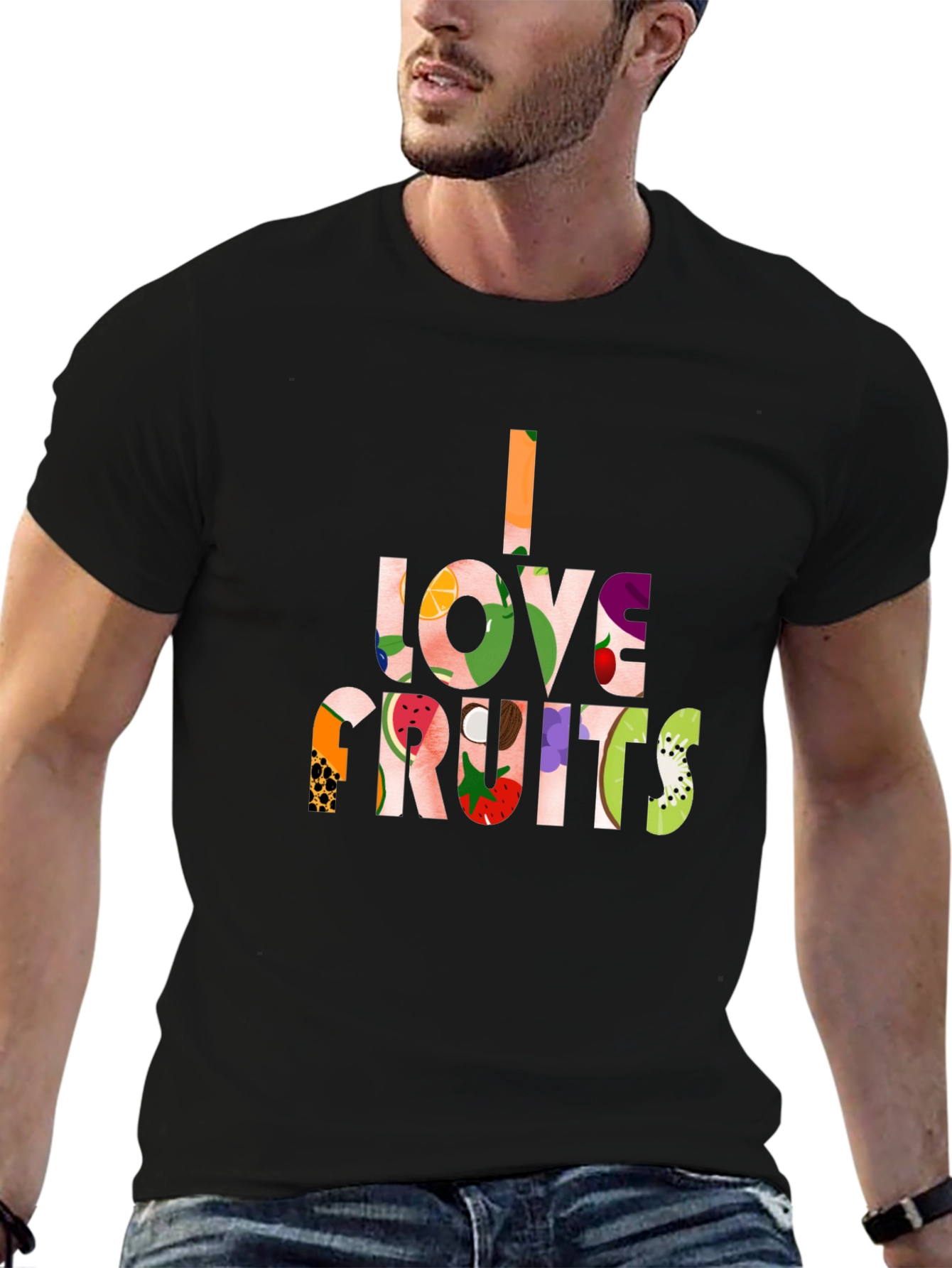 I Love Fruits Black T-Shirt