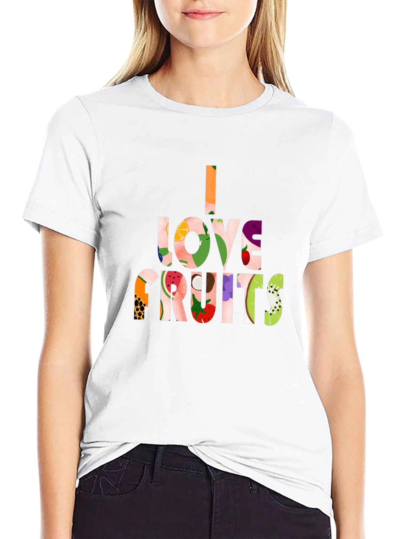 I Love Fruits Black T-Shirt