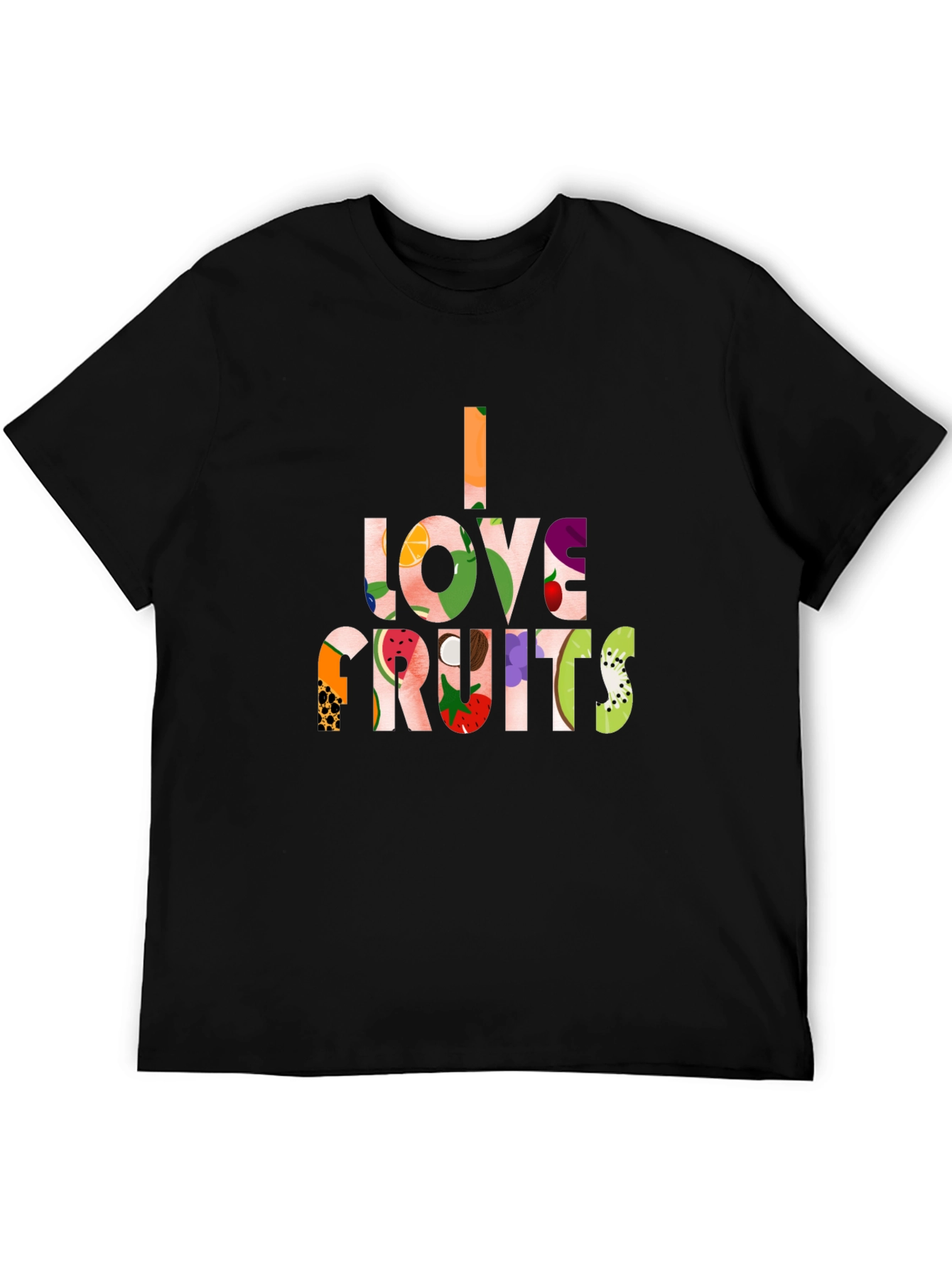I Love Fruits Black T-Shirt