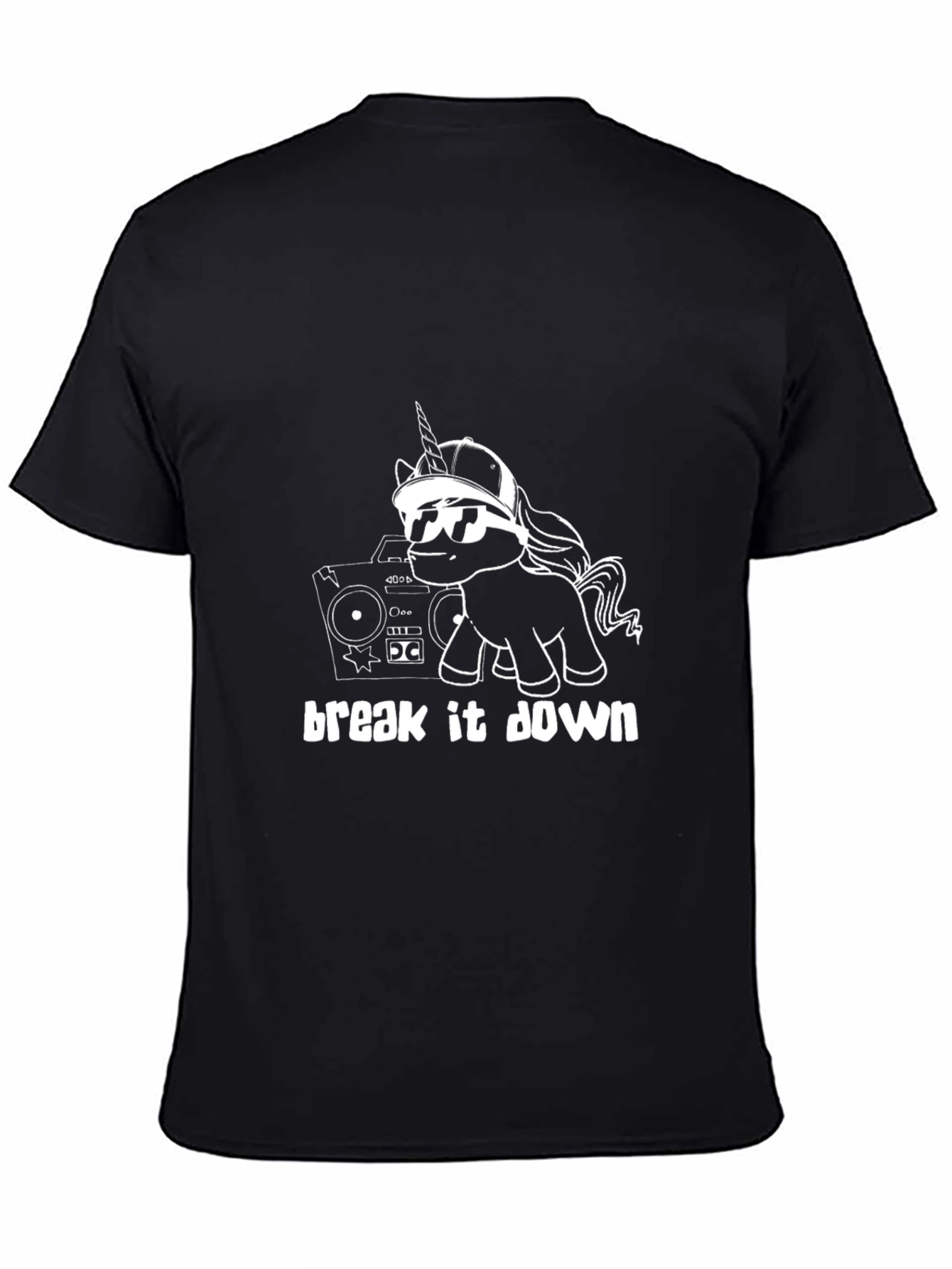 Unicorn Boombox Black T-Shirt