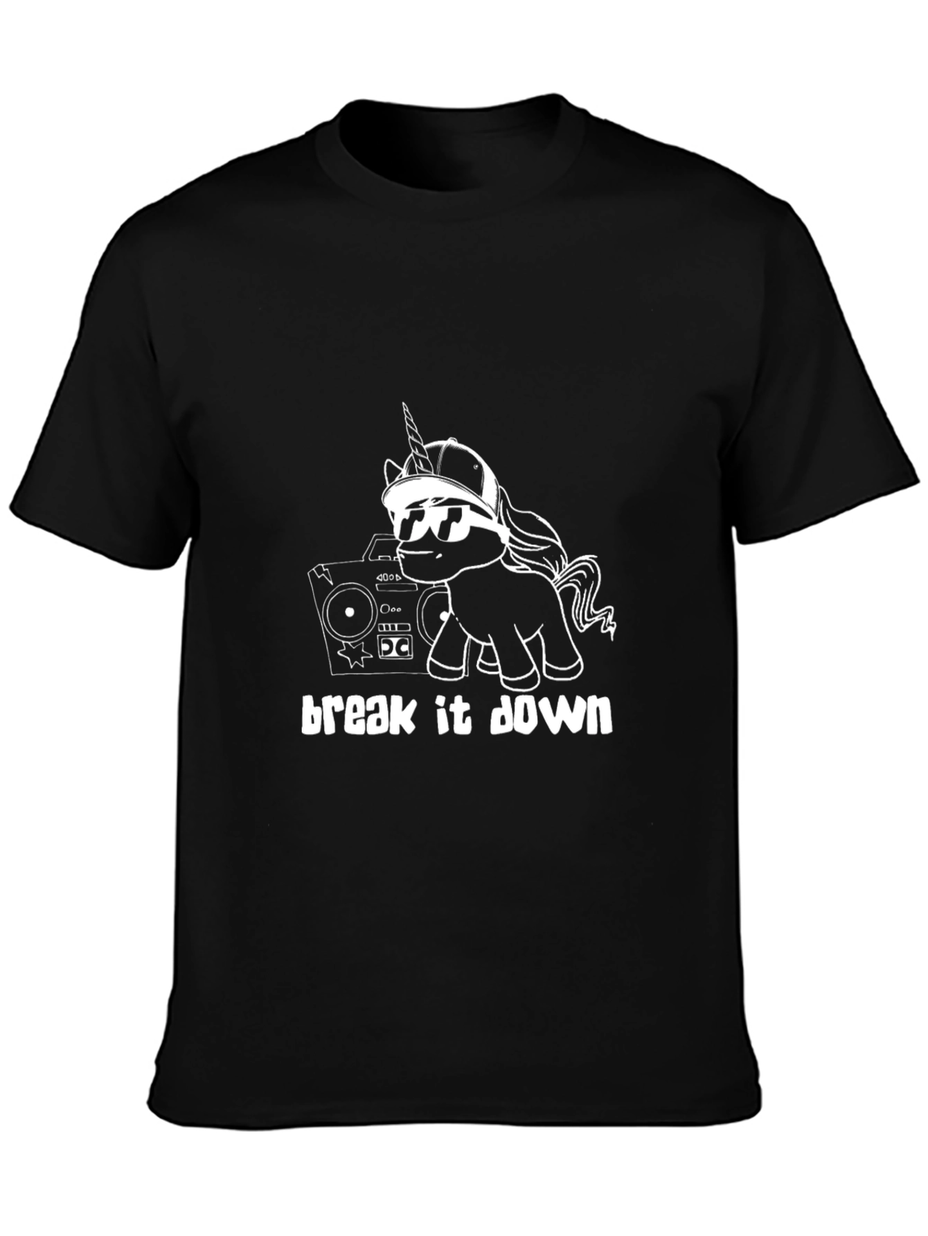 Unicorn Boombox Black T-Shirt
