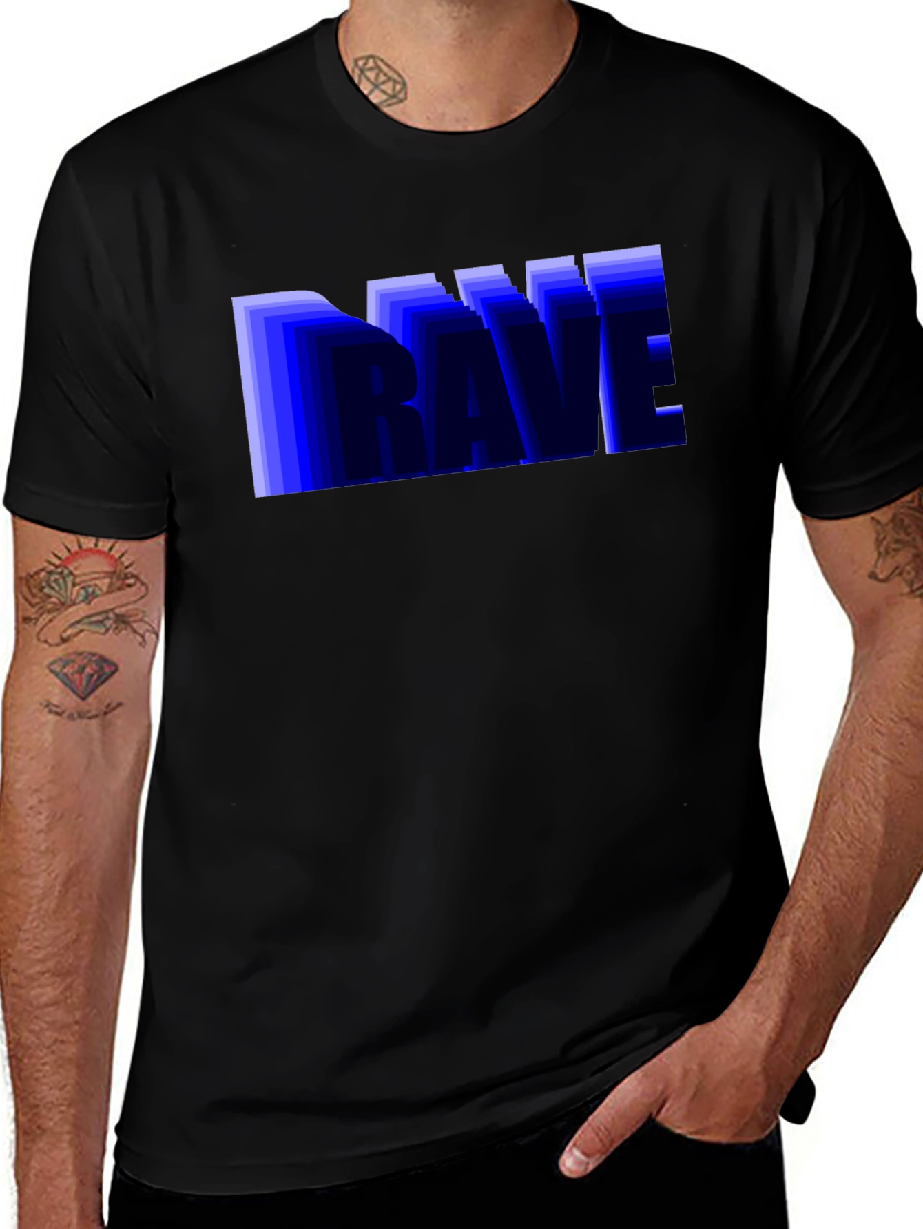 Rave Graphic Print Black T-Shirt