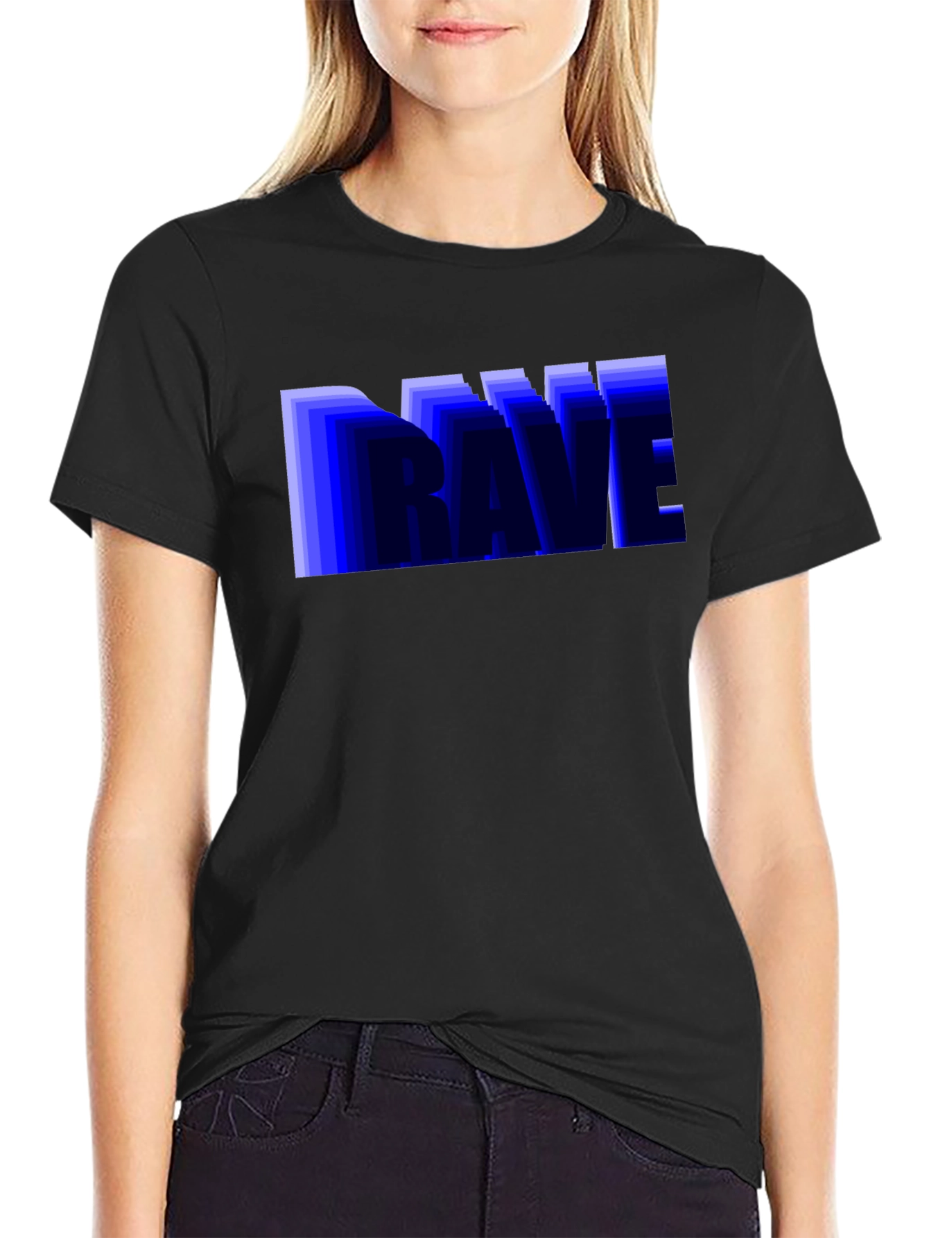 Rave Graphic Print Black T-Shirt