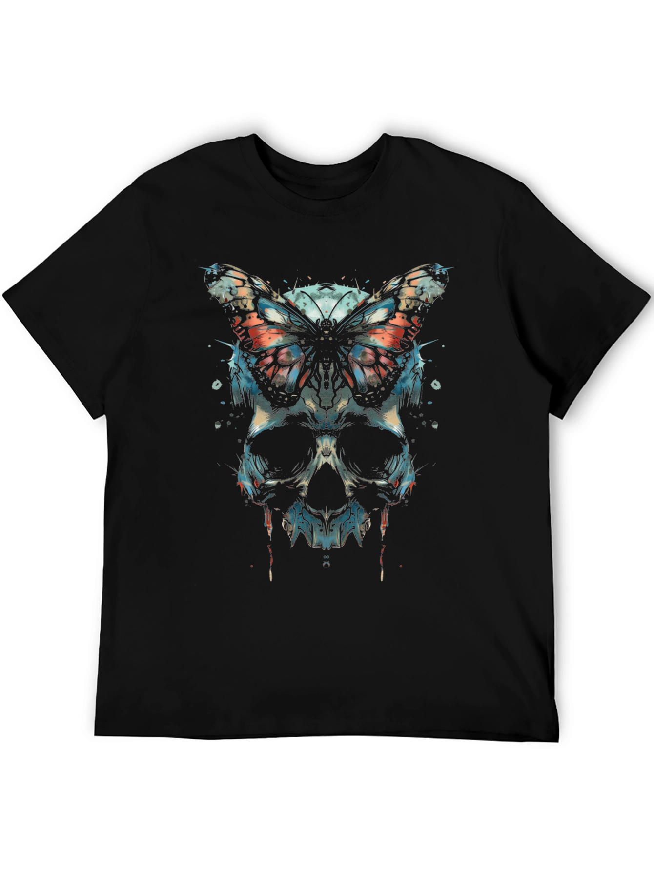 Skull & Butterfly Graphic T-Shirt - Edgy Streetwear