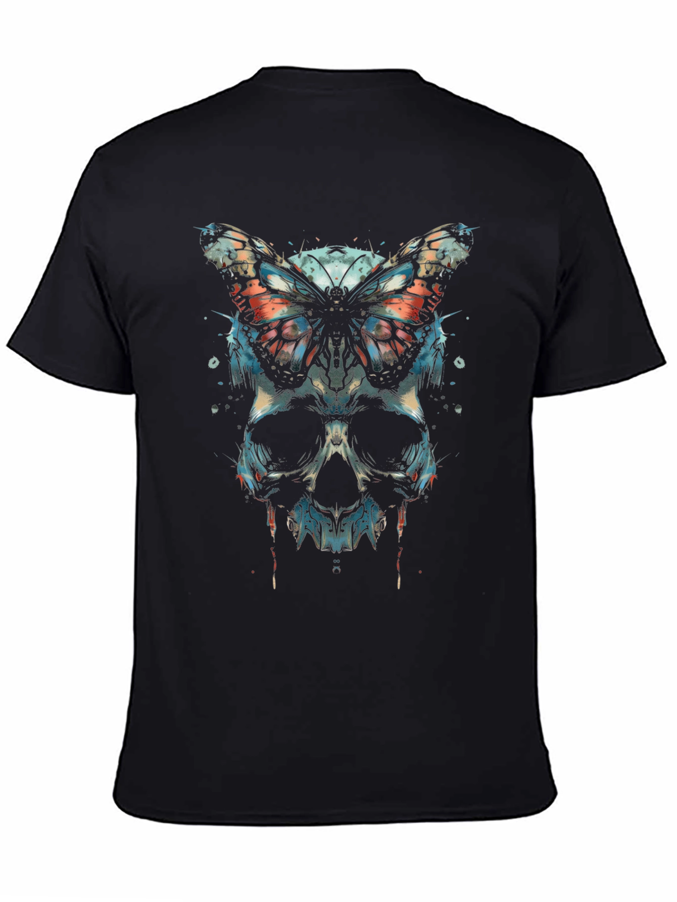 Skull & Butterfly Graphic T-Shirt - Edgy Streetwear