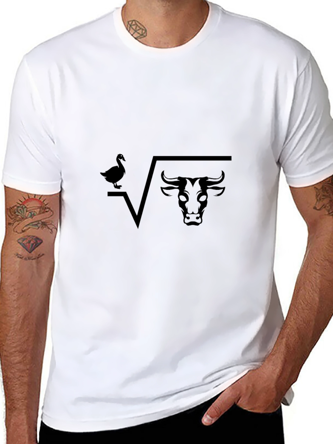 Duck Under Root Bull Black T-Shirt