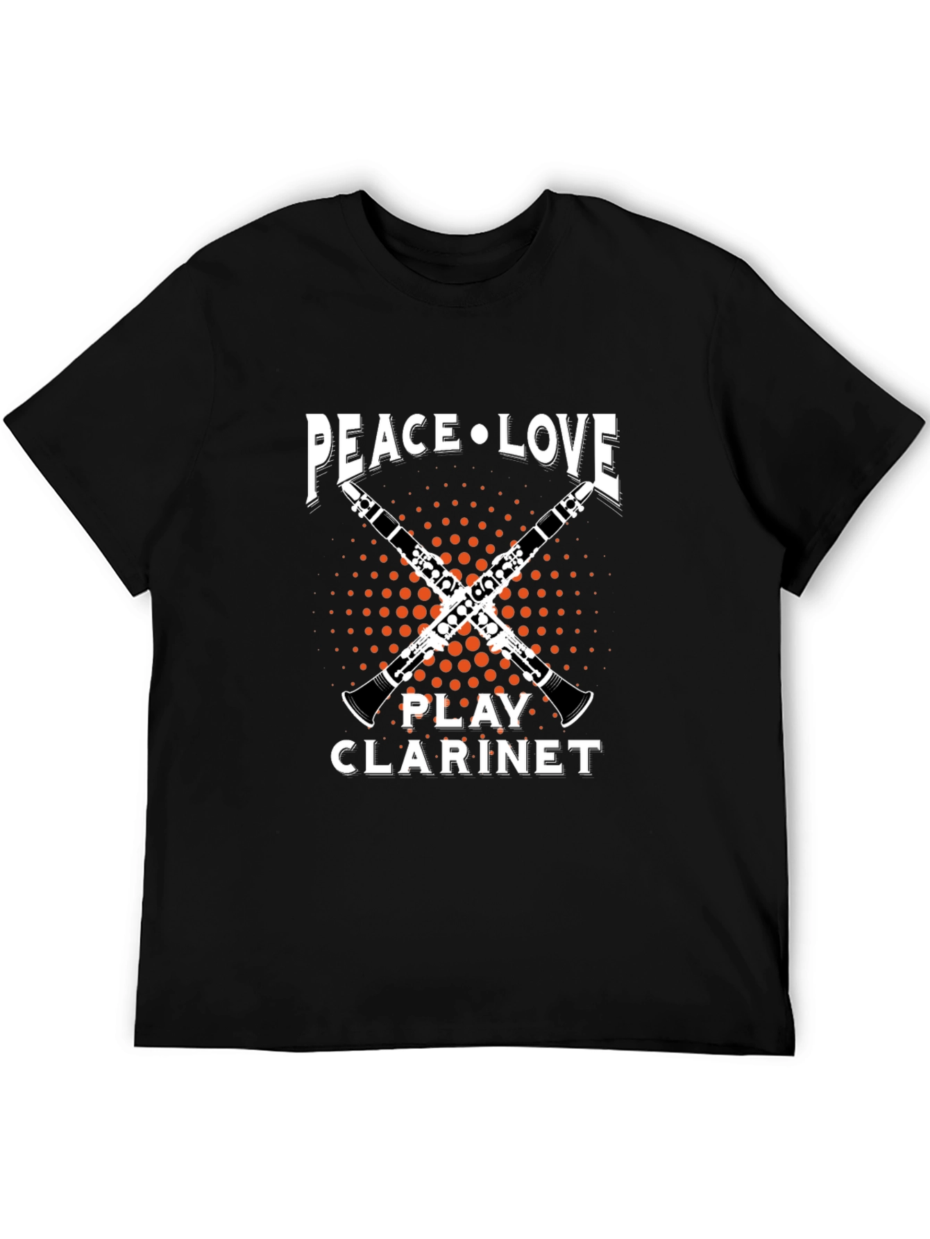 Peace Love Play Clarinet Graphic T-Shirt