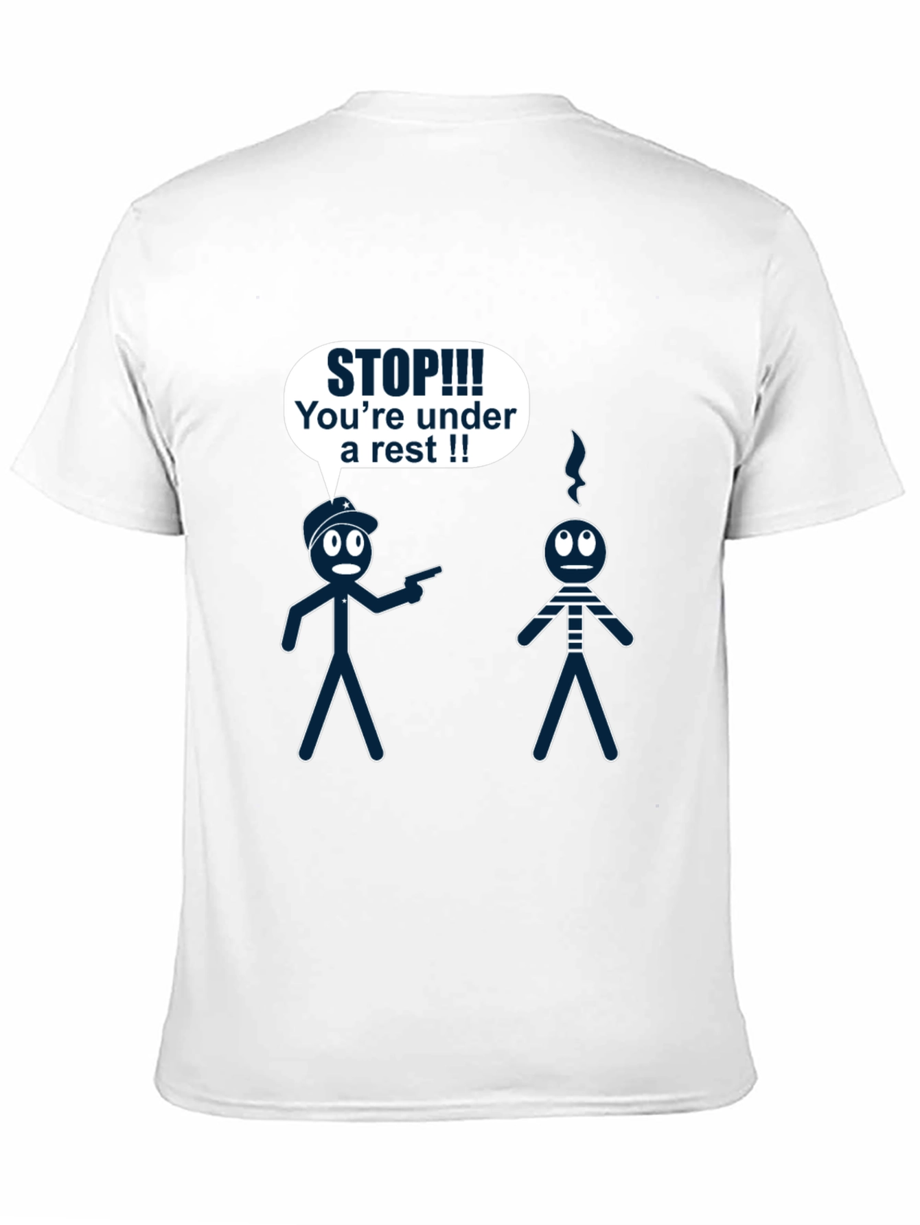 Funny Arrest Stick Figure Graphic T-Shirt