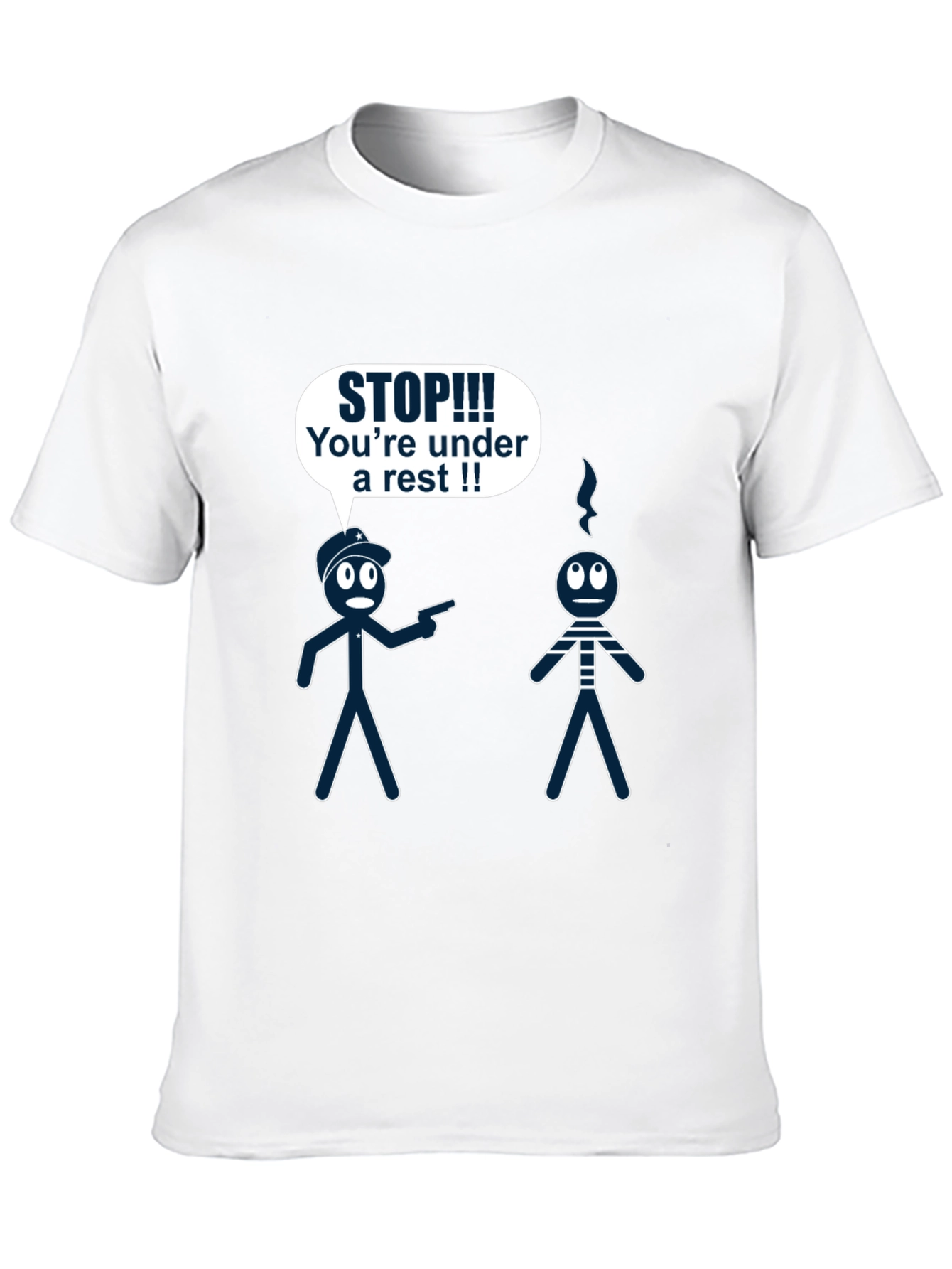 Funny Arrest Stick Figure Graphic T-Shirt