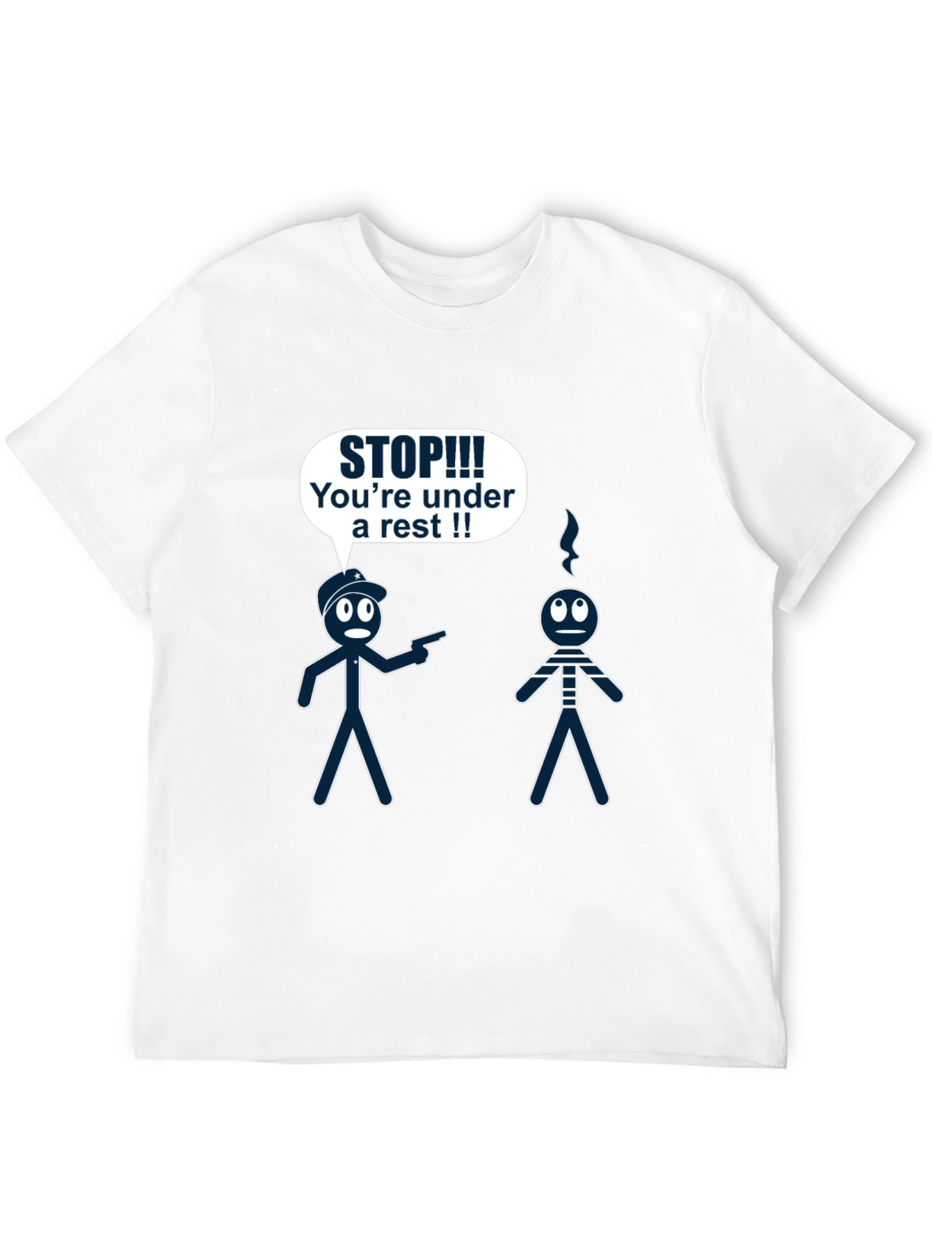 Funny Arrest Stick Figure Graphic T-Shirt