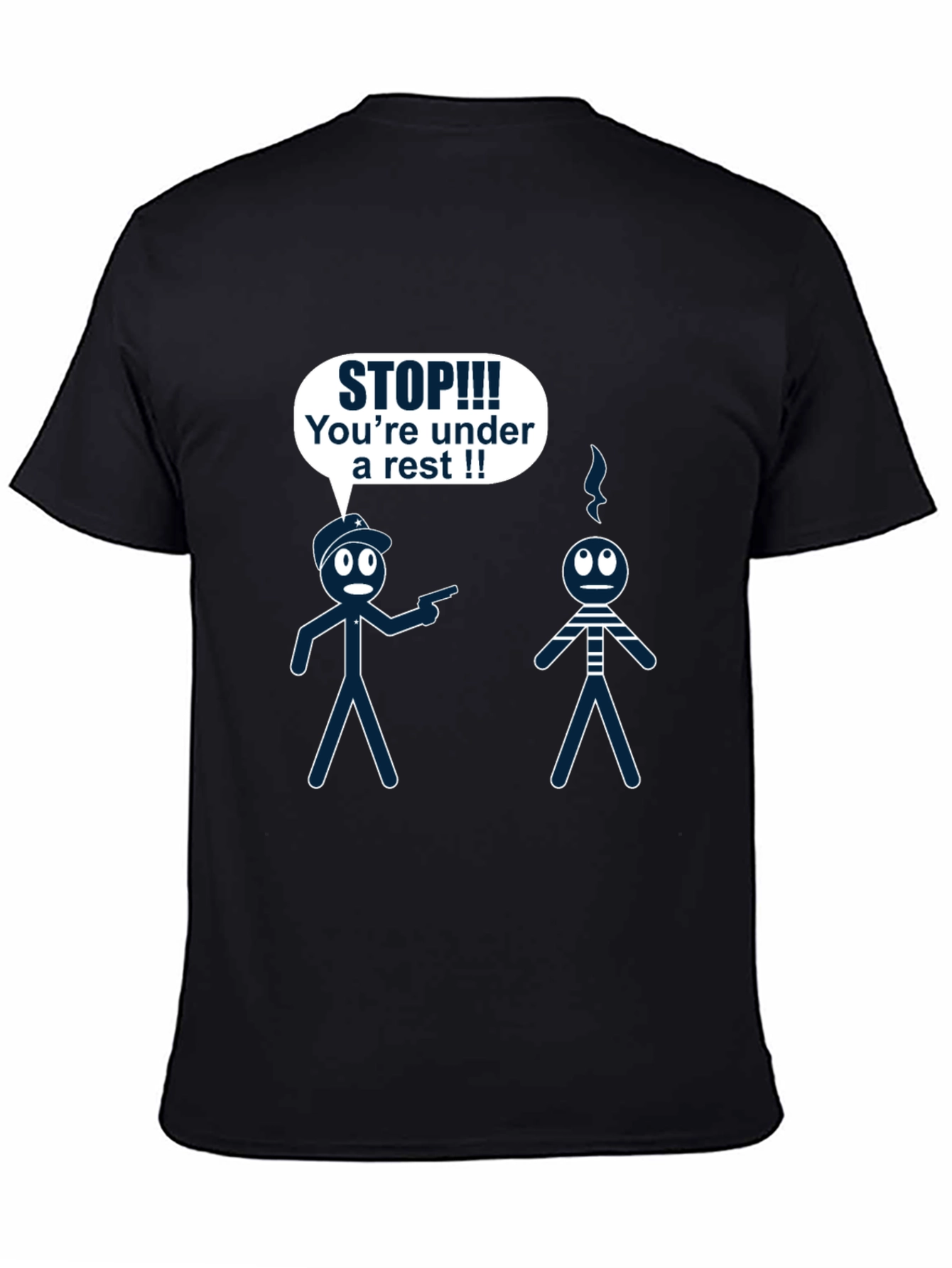 Funny Arrest Stick Figure Graphic T-Shirt