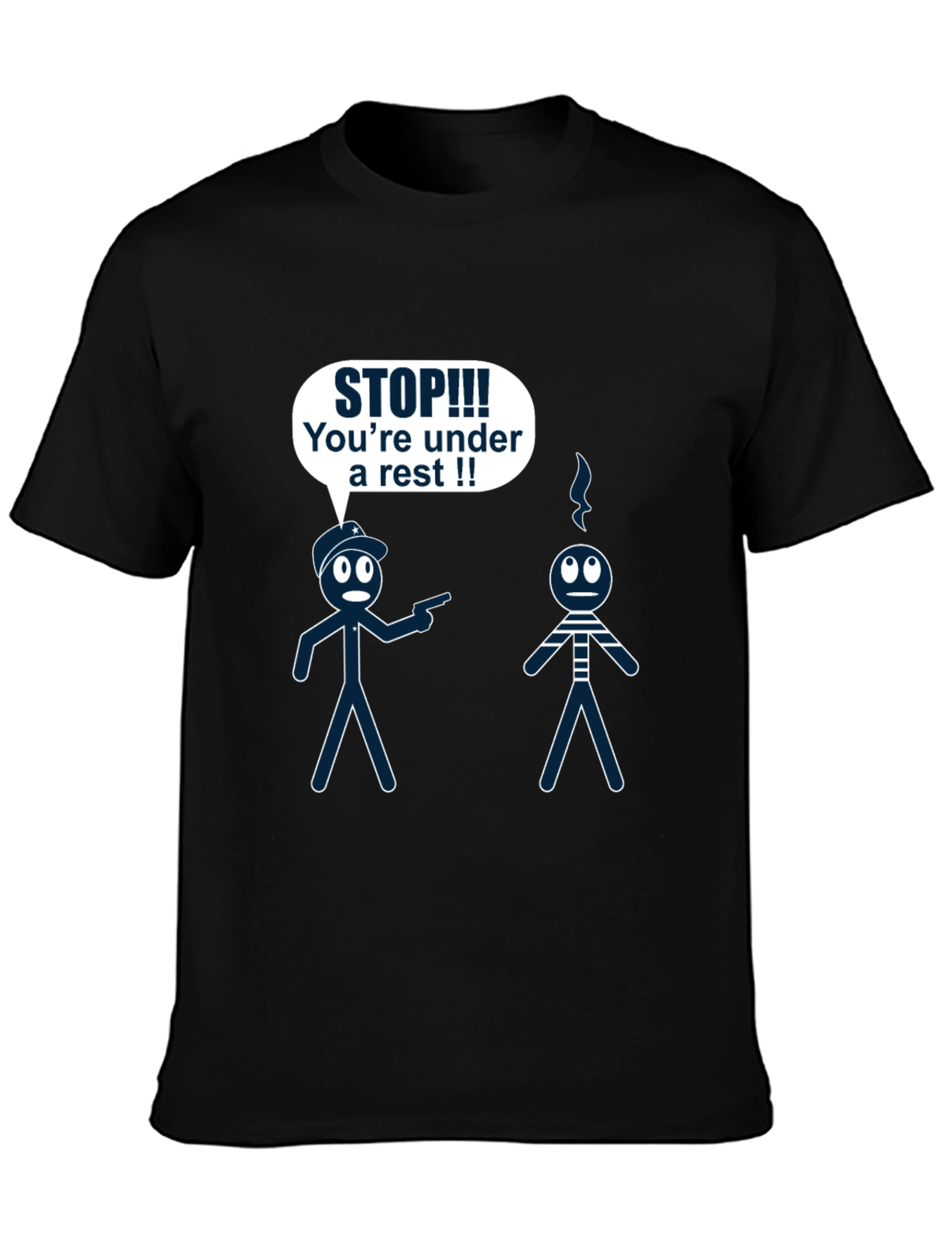 Funny Arrest Stick Figure Graphic T-Shirt