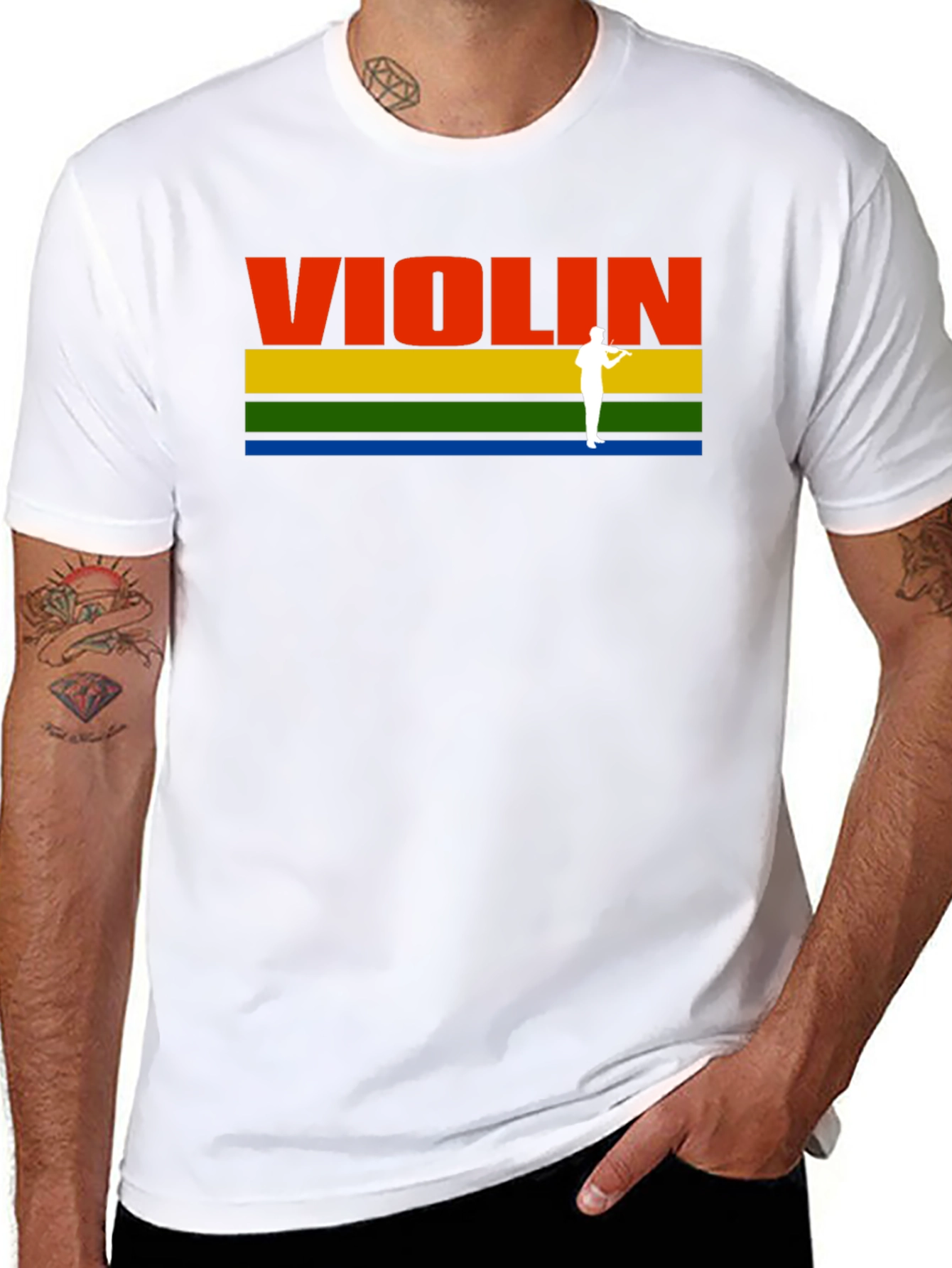 Violin Player Graphic Tee - Musical Gift