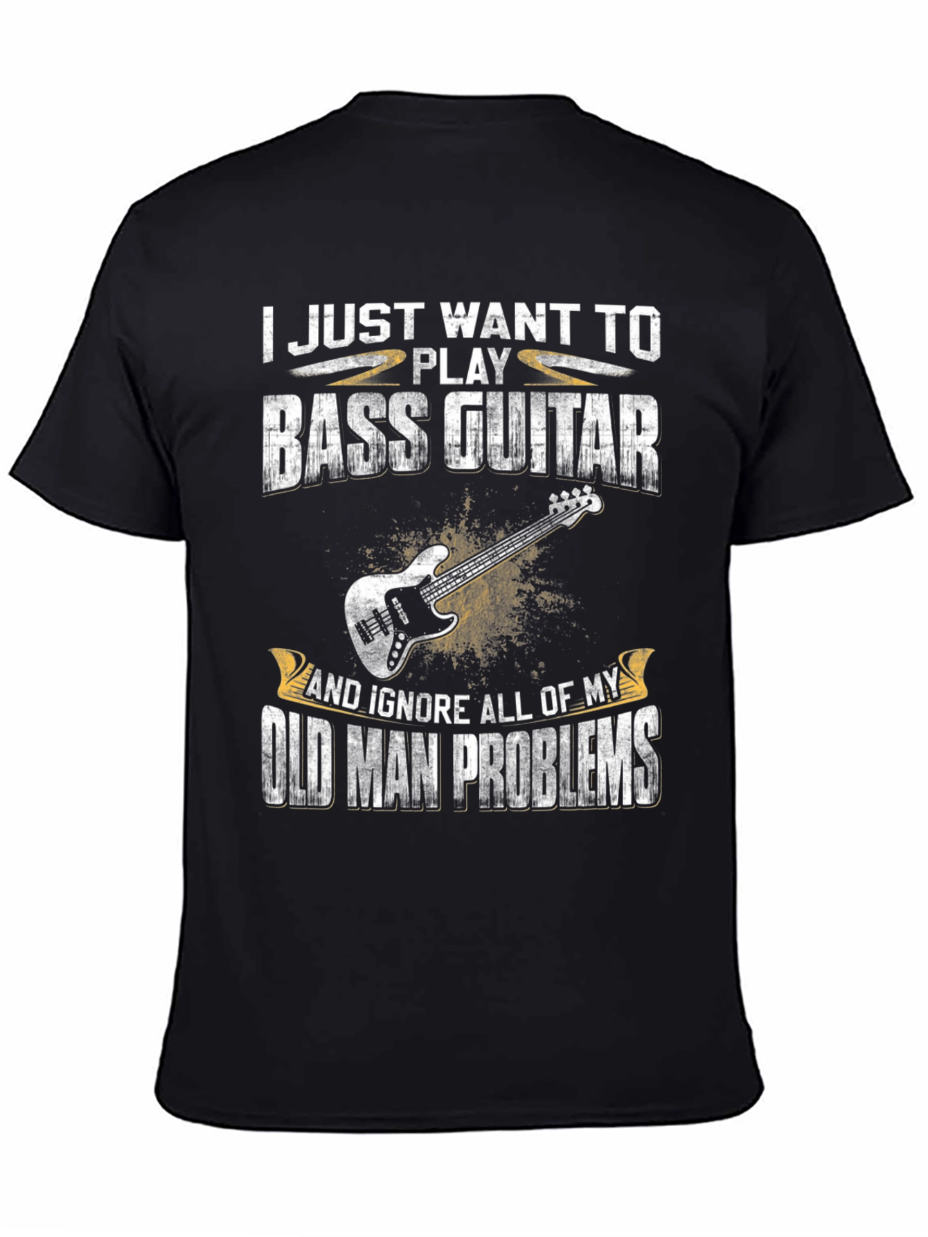 Bass Guitar Old Man Problems Graphic T-Shirt