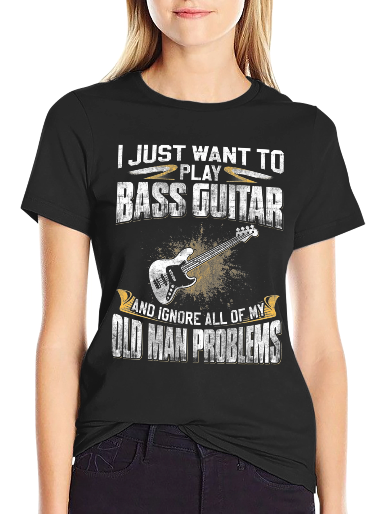Bass Guitar Old Man Problems Graphic T-Shirt