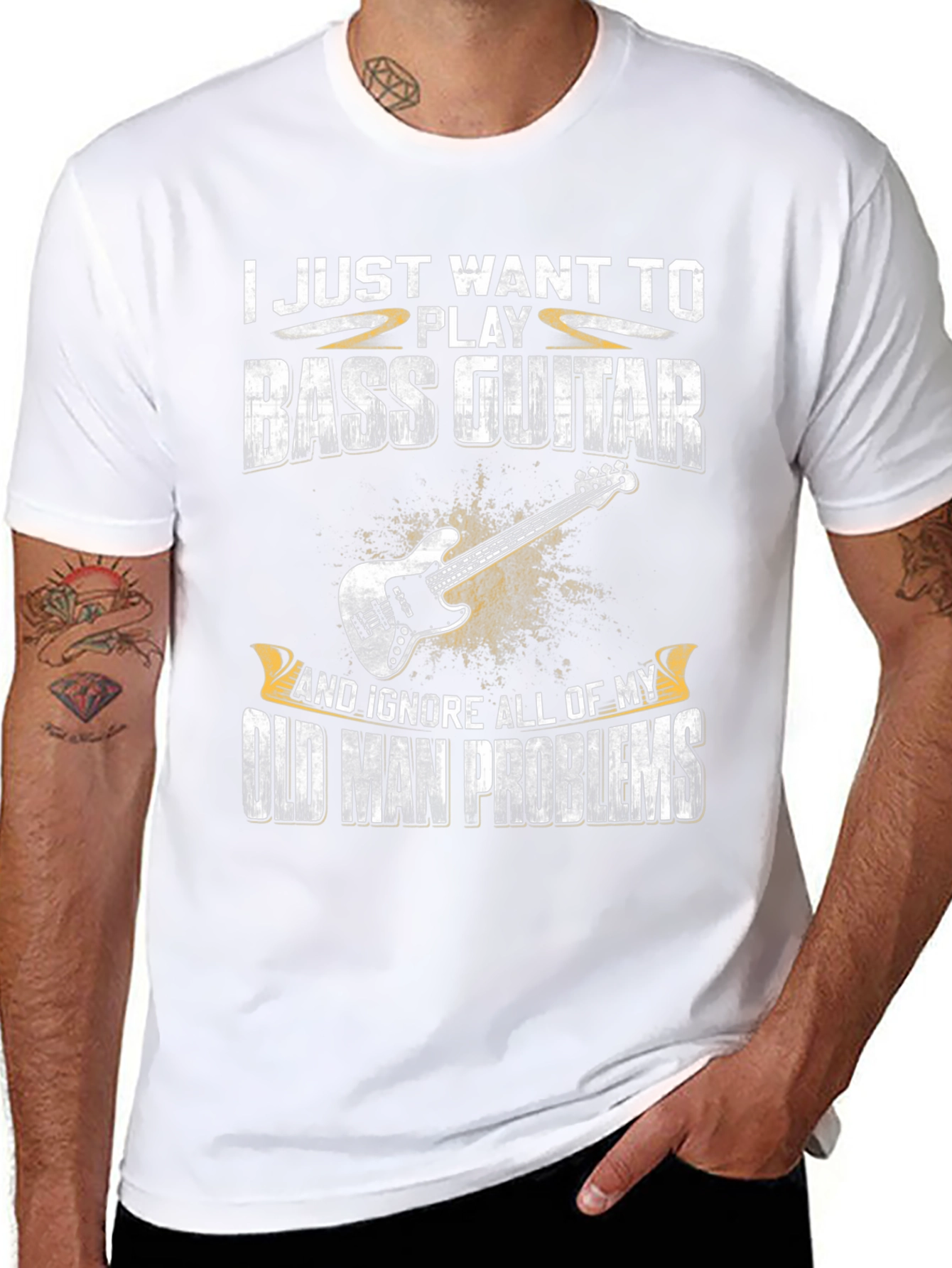 Bass Guitar Old Man Problems Graphic T-Shirt