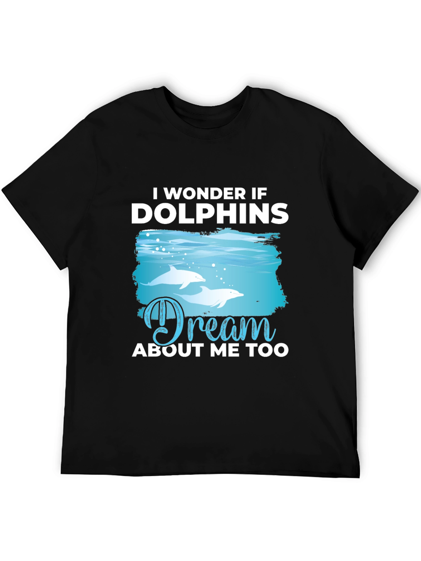 Dolphins Dream T-Shirt - Black Cotton Graphic Tee