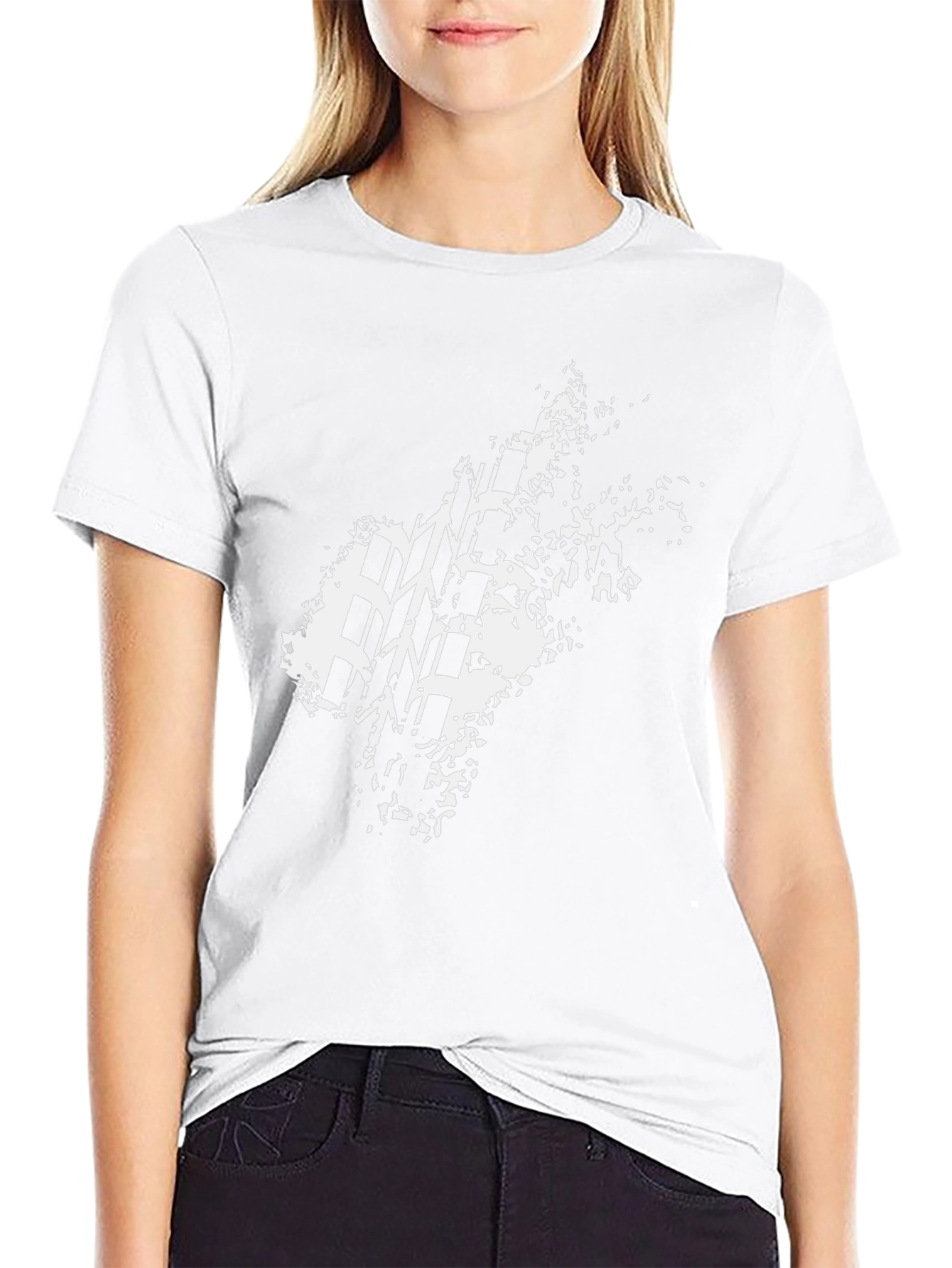 Mens Black T-Shirt with Tire Track Graphic