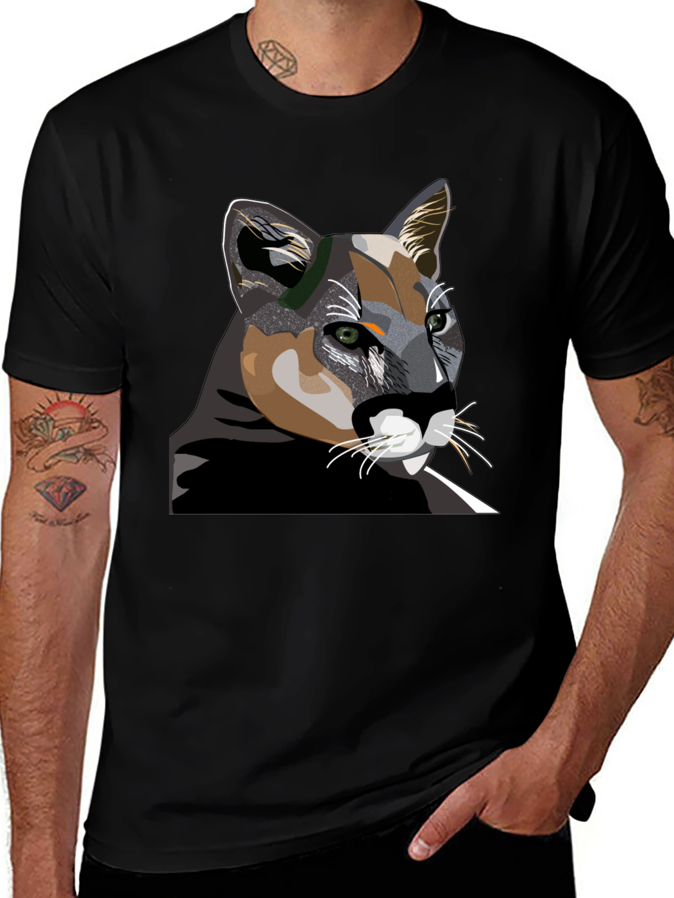 Cool Cat Graphic T-Shirt - Black Cotton Tee