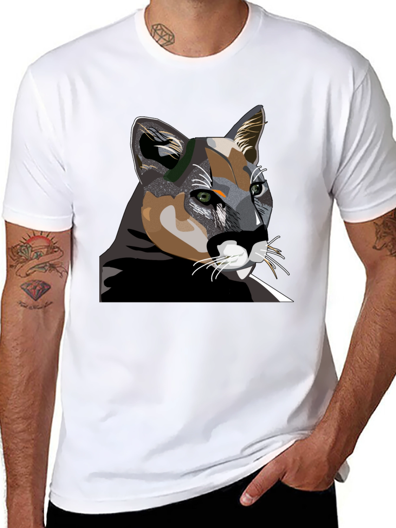 Cool Cat Graphic T-Shirt - Black Cotton Tee
