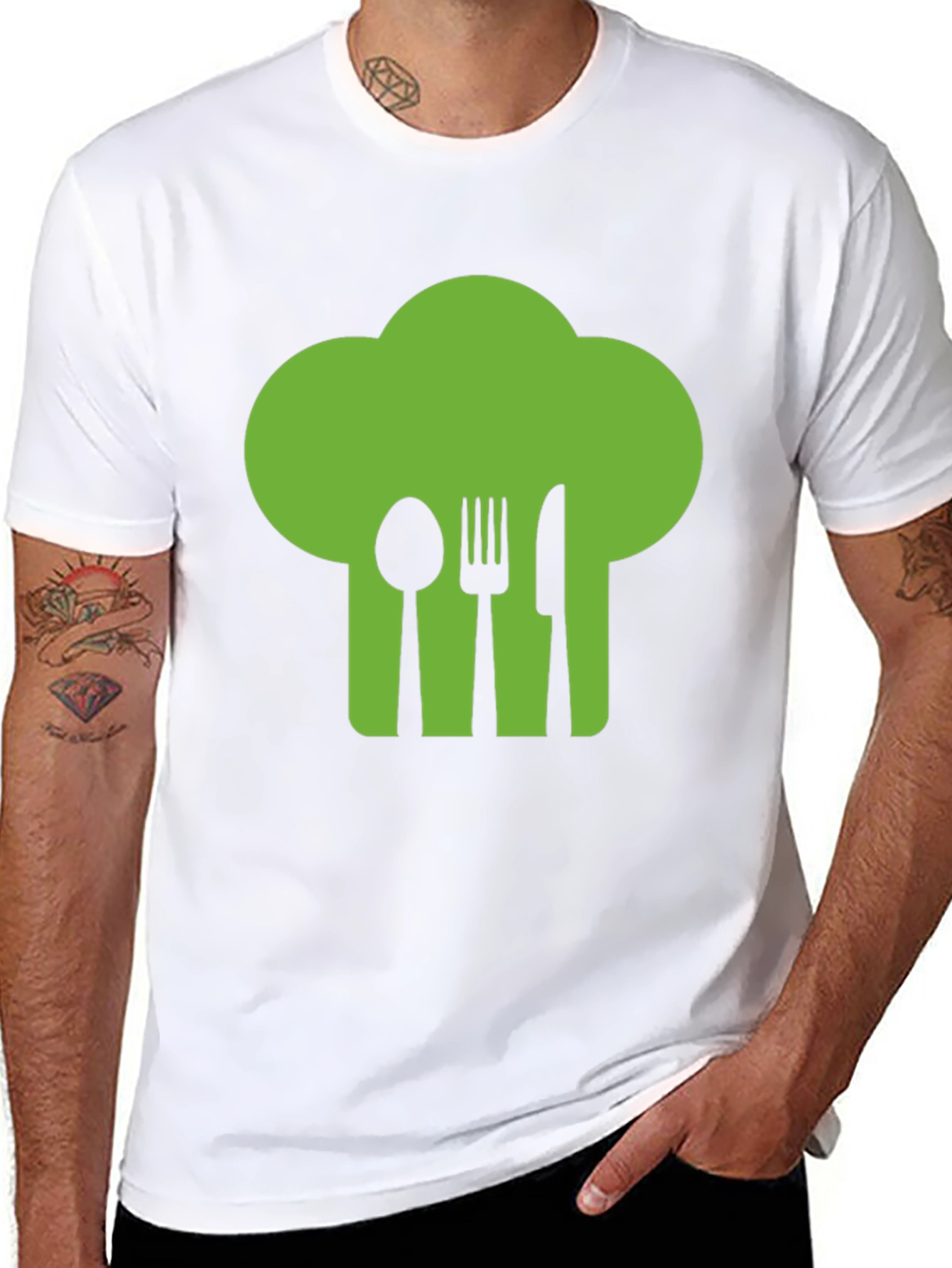 Chef Hat Utensil Graphic Tee - Black