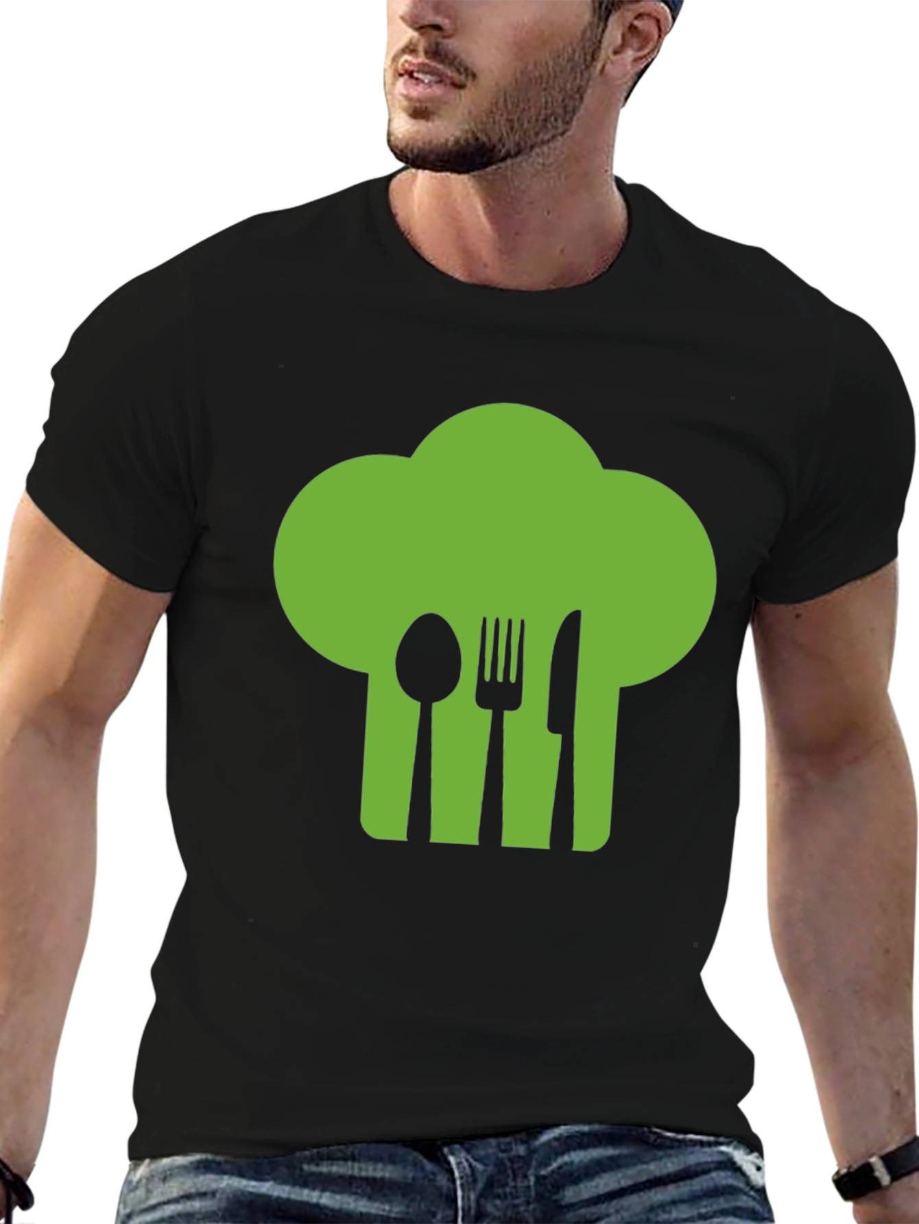 Chef Hat Utensil Graphic Tee - Black