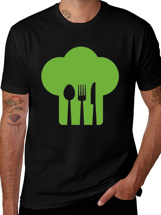 Chef Hat Utensil Graphic Tee - Black