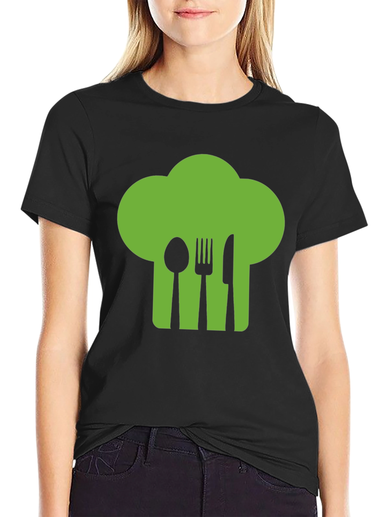 Chef Hat Utensil Graphic Tee - Black