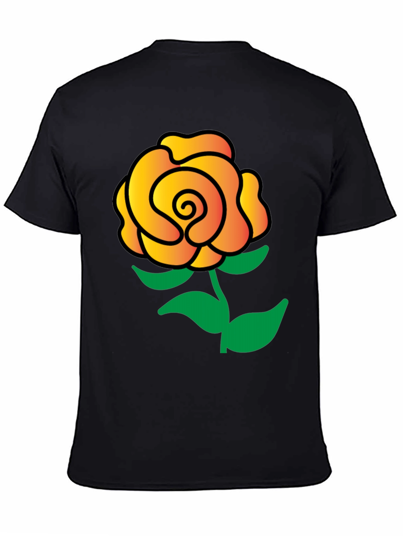 Rose Graphic Black T-Shirt