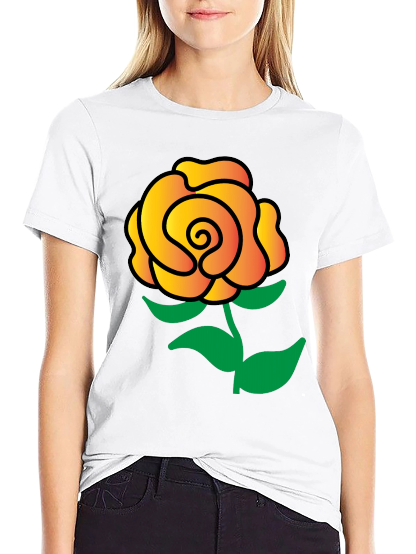 Rose Graphic Black T-Shirt