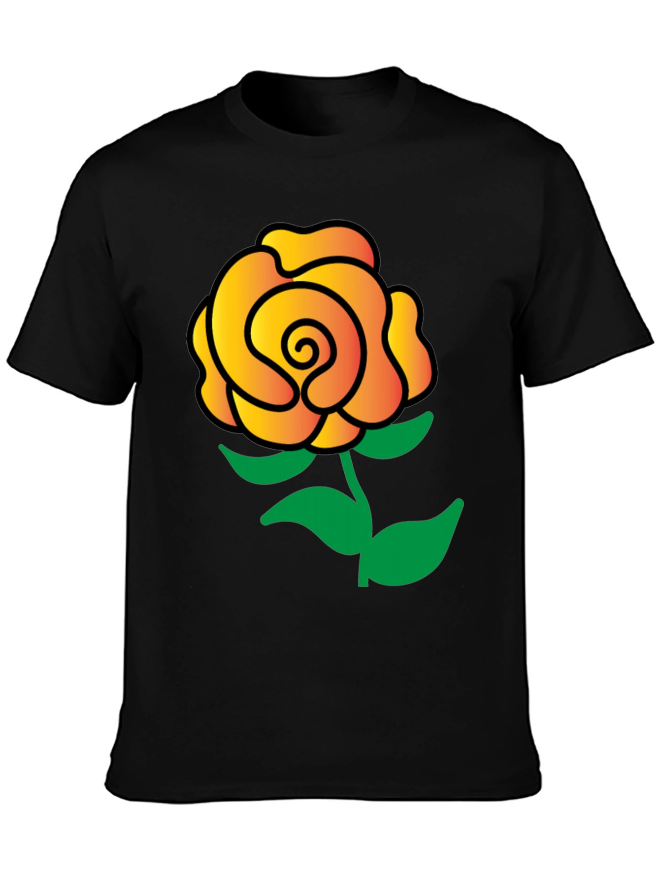 Rose Graphic Black T-Shirt
