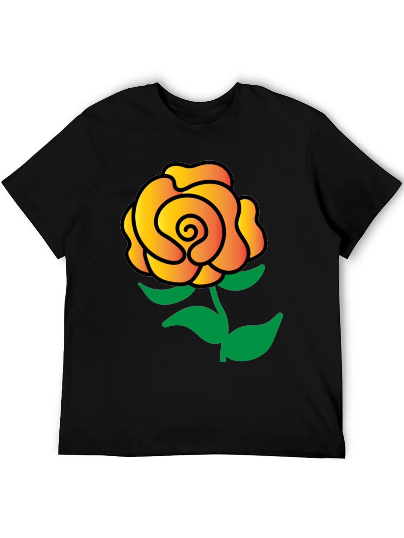 Rose Graphic Black T-Shirt