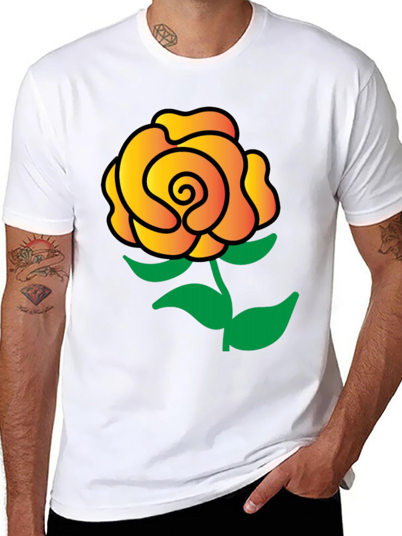 Rose Graphic Black T-Shirt