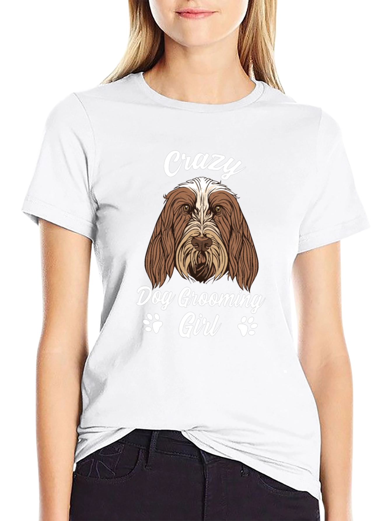 Crazy Dog Grooming Girl T-Shirt