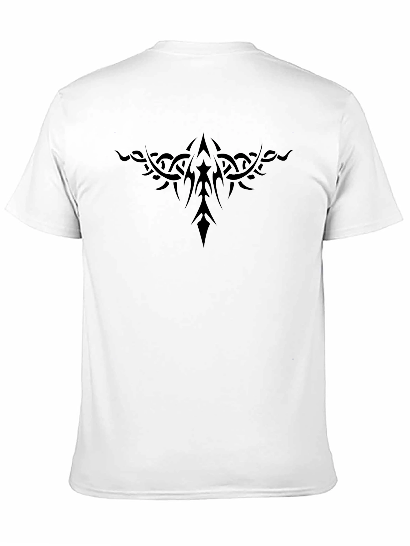 Tribal Tattoo Style Graphic Black T-Shirt for Men