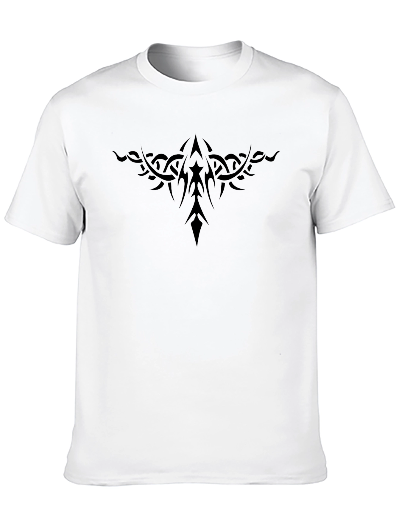Tribal Tattoo Style Graphic Black T-Shirt for Men