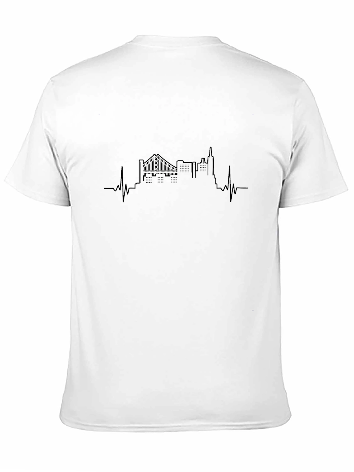 City Skyline Heartbeat Graphic Tee - Black